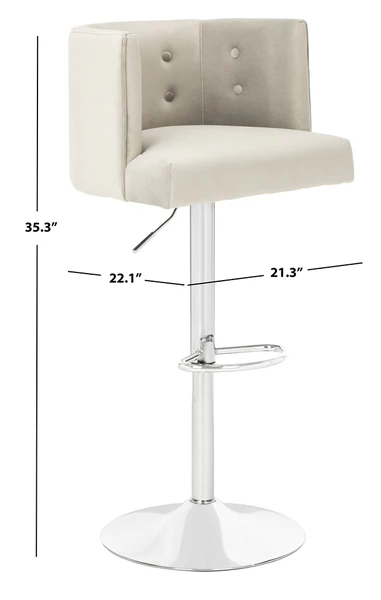 Safavieh Zayna AdjusTable Barstool - Light Gray - Image 3