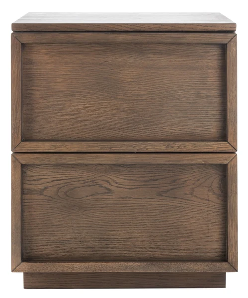 Safavieh Zeus 2 Drawer Nightstand - Medium Oak - Image 2