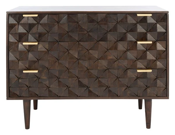 Safavieh Zinnia 3 Drawer Chest - Walnut - Image 2