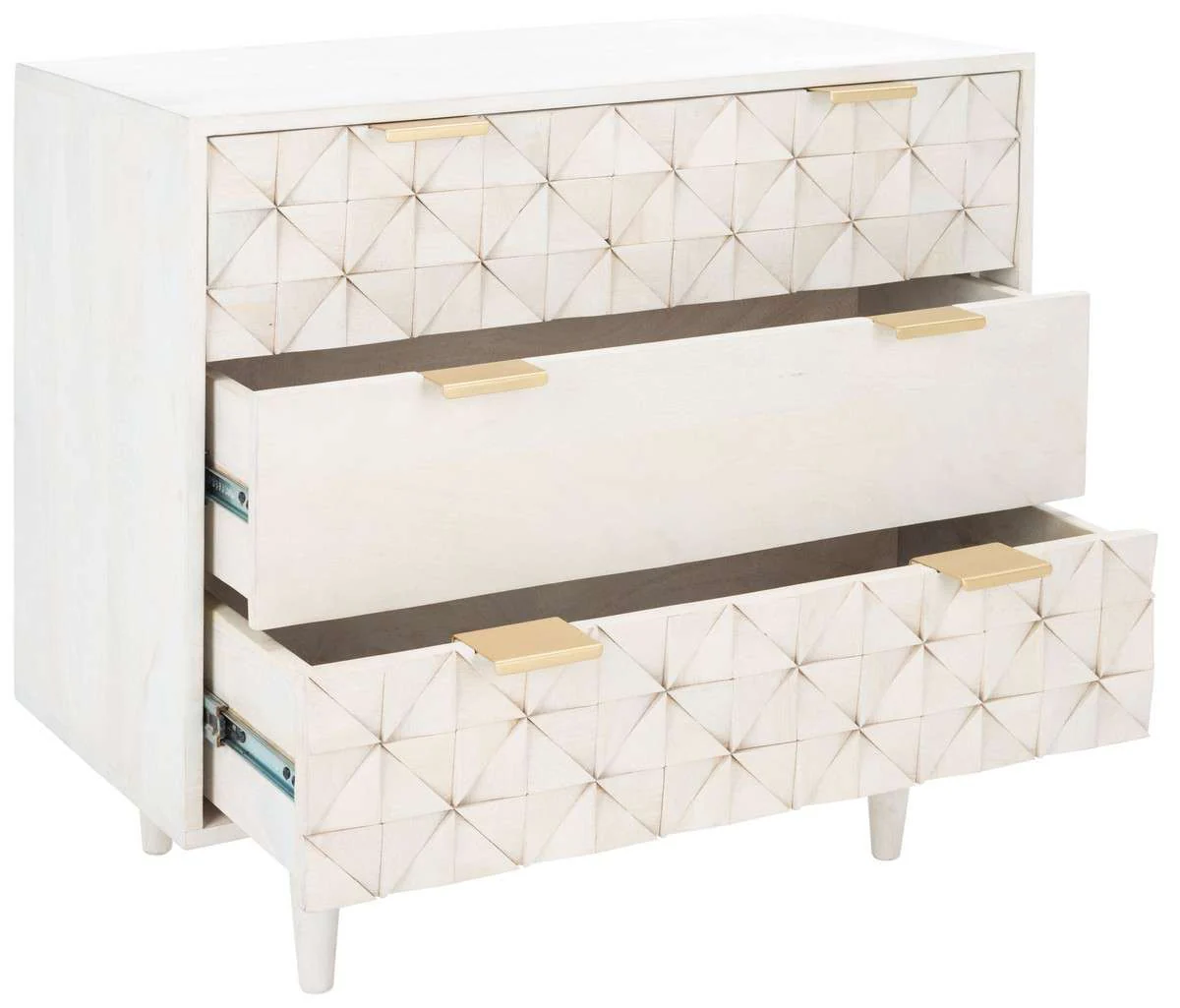 Safavieh Zinnia 3 Drawer Chest - White Wash - Image 3