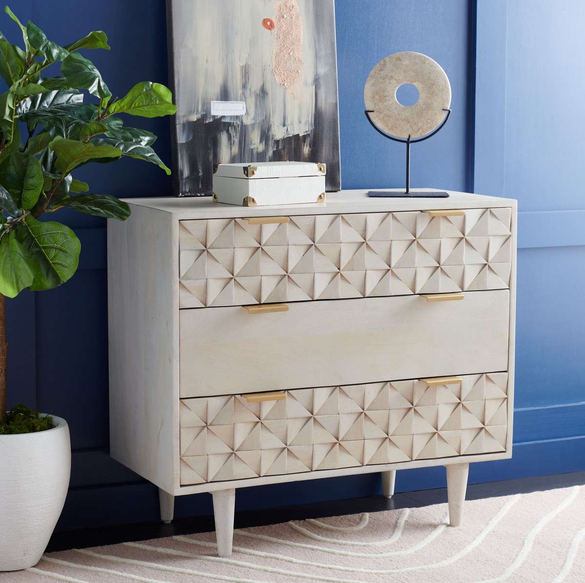 Safavieh Zinnia 3 Drawer Chest - White Wash - Image 4
