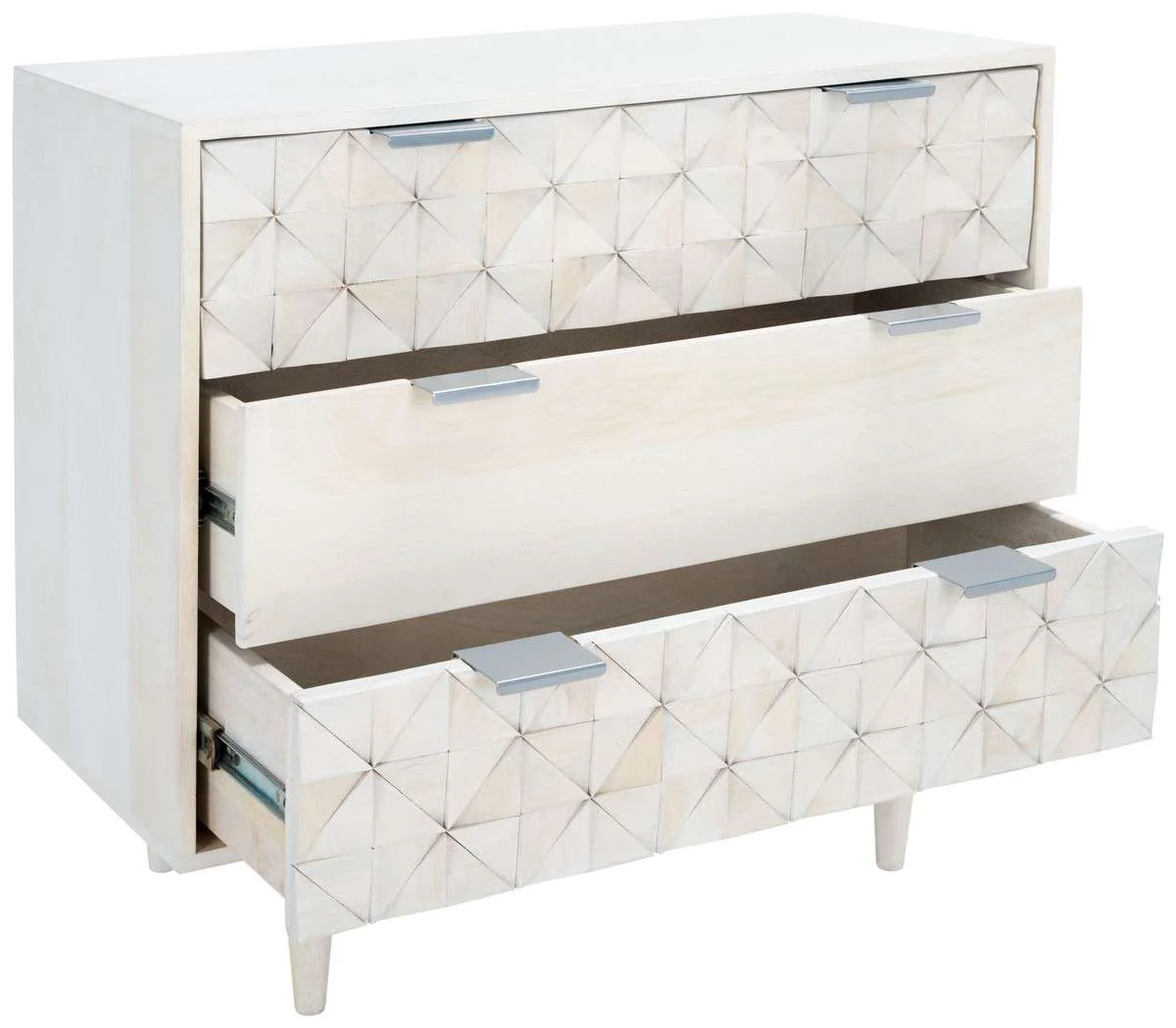 Safavieh Zinnia 3 Drawer Chest - White Wash - Image 3