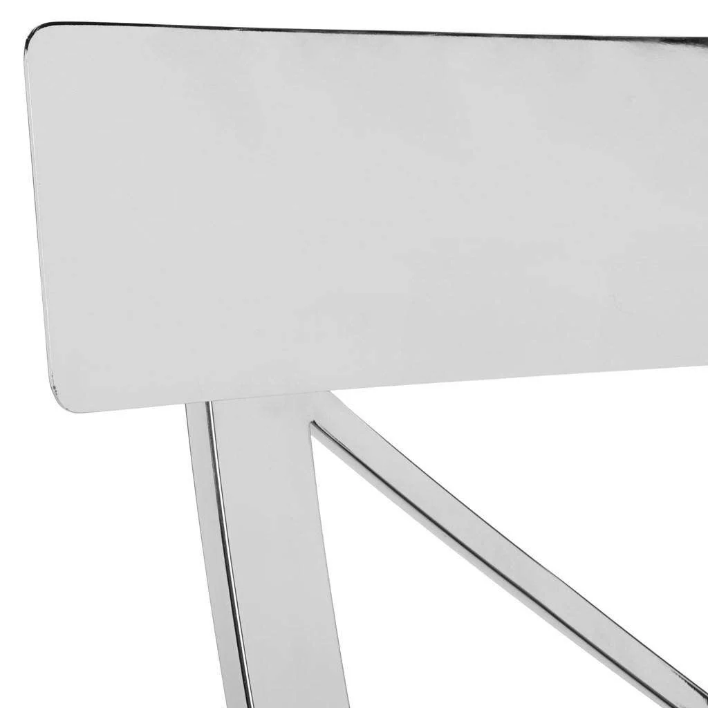 Safavieh Zoey 19''H Side Chair Set Of 2 - Chrome With White Pu - Image 2