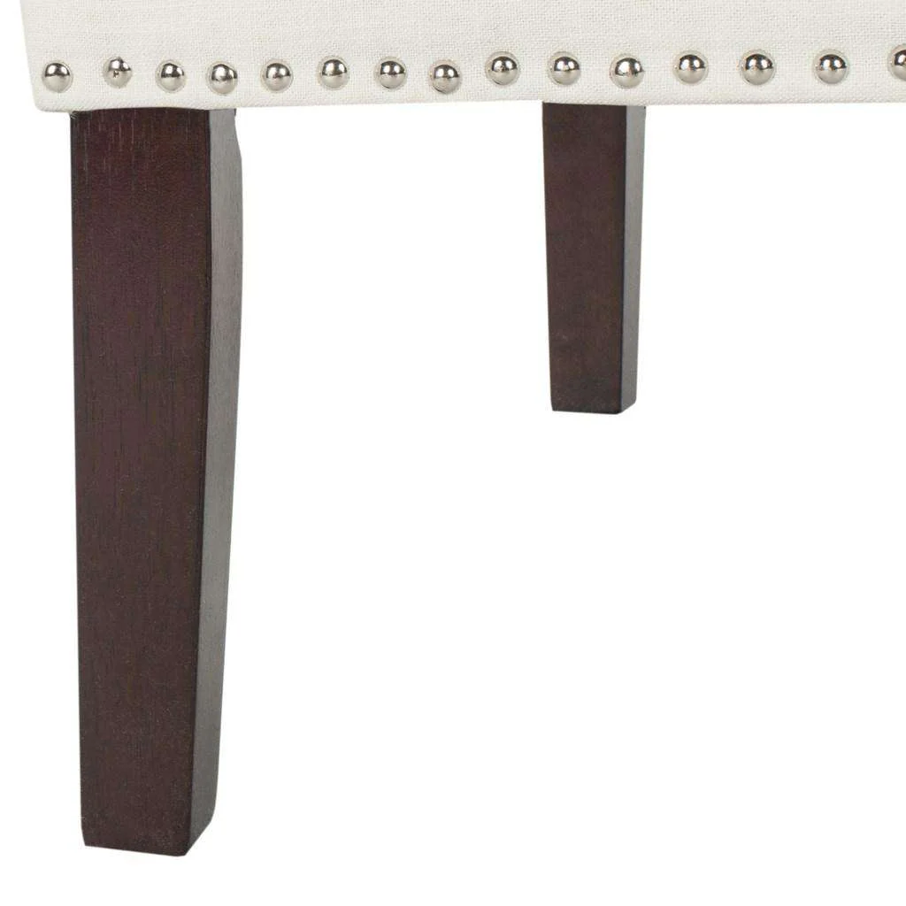 Safavieh Zoey Linen Settee W/ Silver Nailheads - Light Beige - Image 3