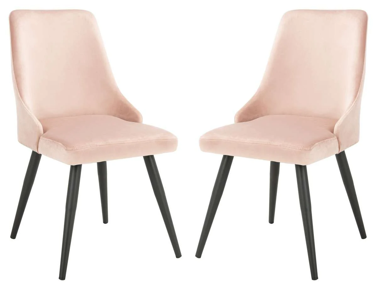 Safavieh Zoi Upholstered Dining Chair Set Of 2 - Dusty Blush - Image 3