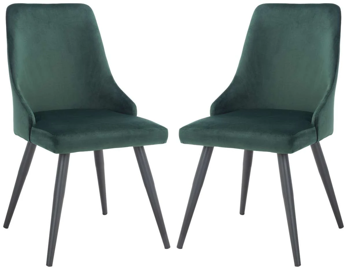 Safavieh Zoi Upholstered Dining Chair Set Of 2 - Malachite Green - Image 2