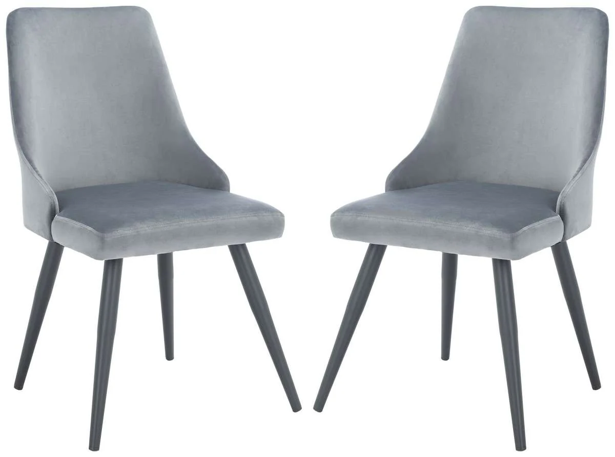 Safavieh Zoi Upholstered Dining Chair Set Of 2 - Slate Gray - Image 2
