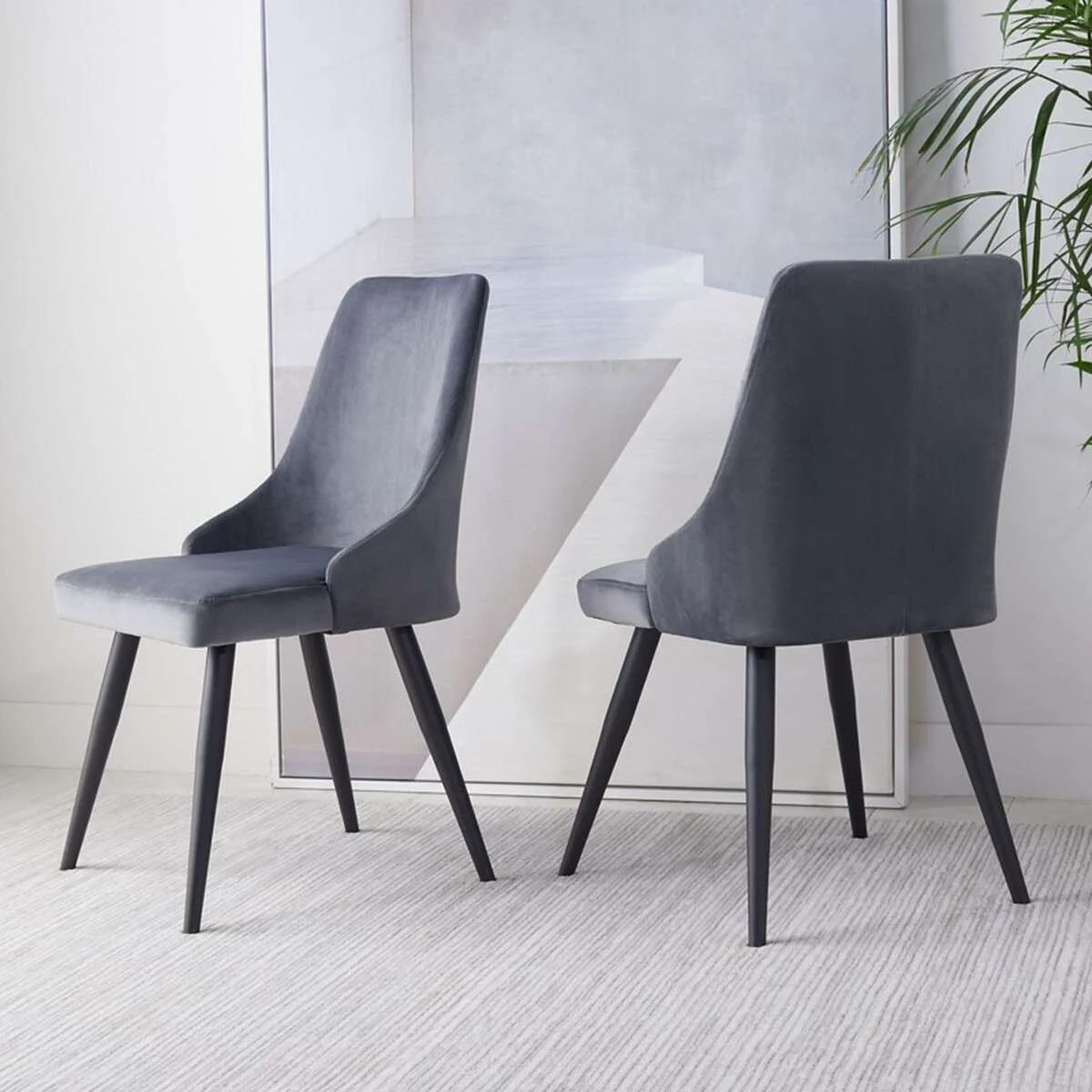 Safavieh Zoi Upholstered Dining Chair Set Of 2 - Slate Gray - Image 3