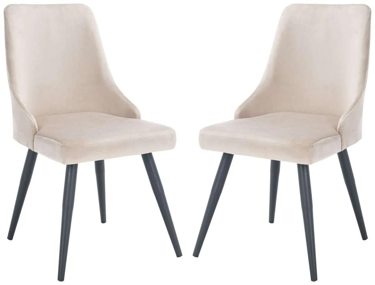 Safavieh Zoi Upholstered Dining Chair Set Of 2 - Taupe - Image 2