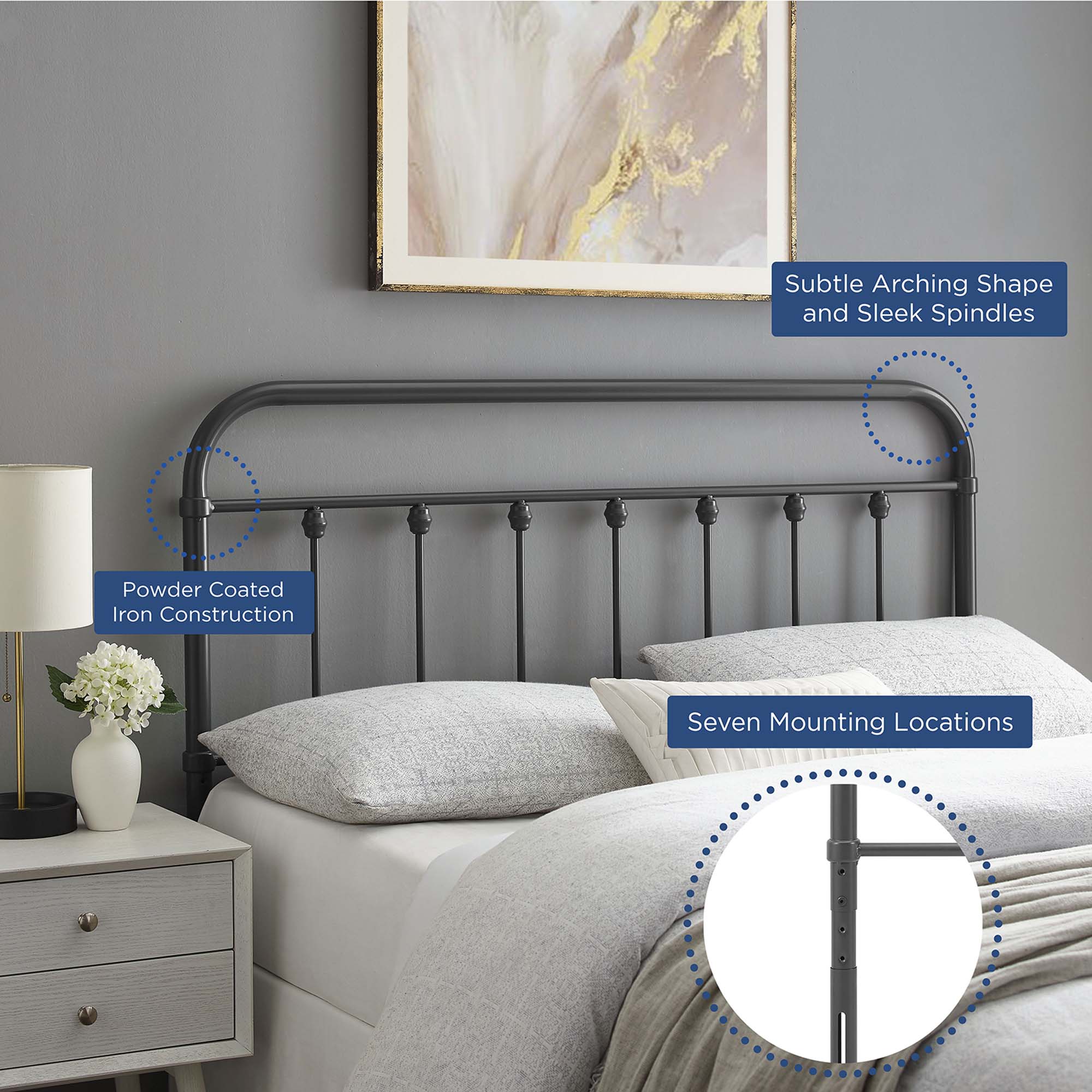 Sage Metal Queen Headboard by Modway - Image 11