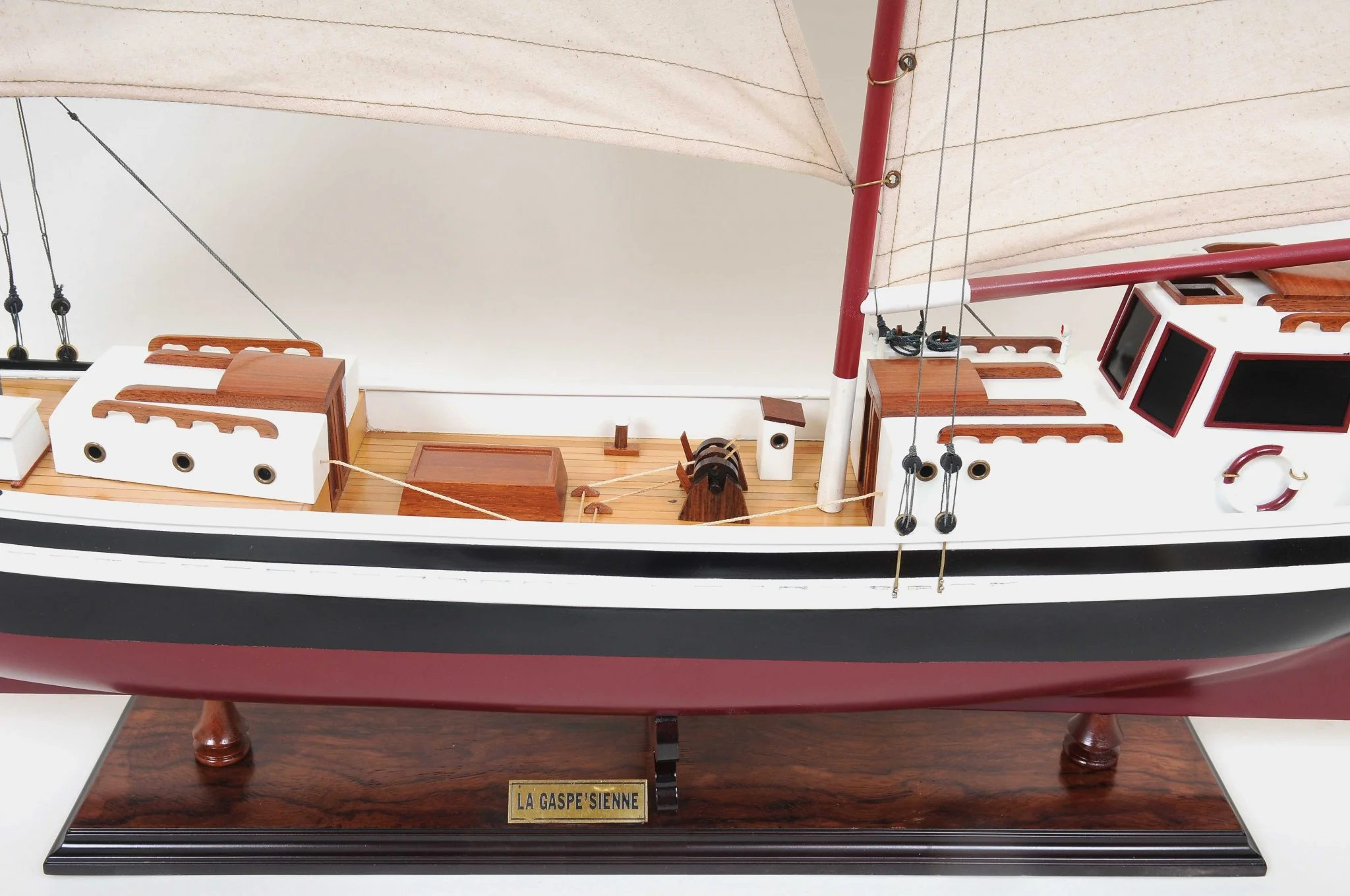 Sailboat Model with Solid Wood Base By Homeroots - Image 3
