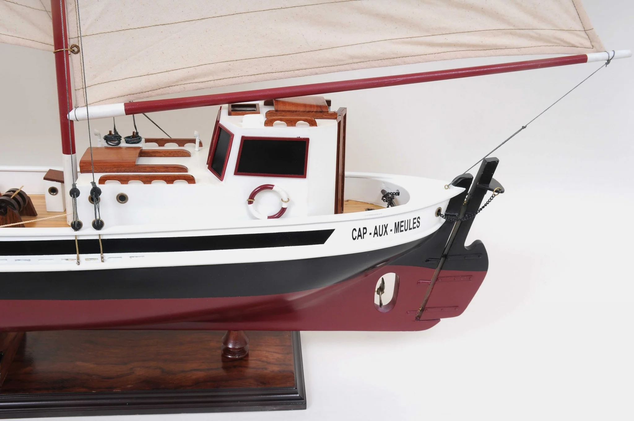 Sailboat Model with Solid Wood Base By Homeroots - Image 4