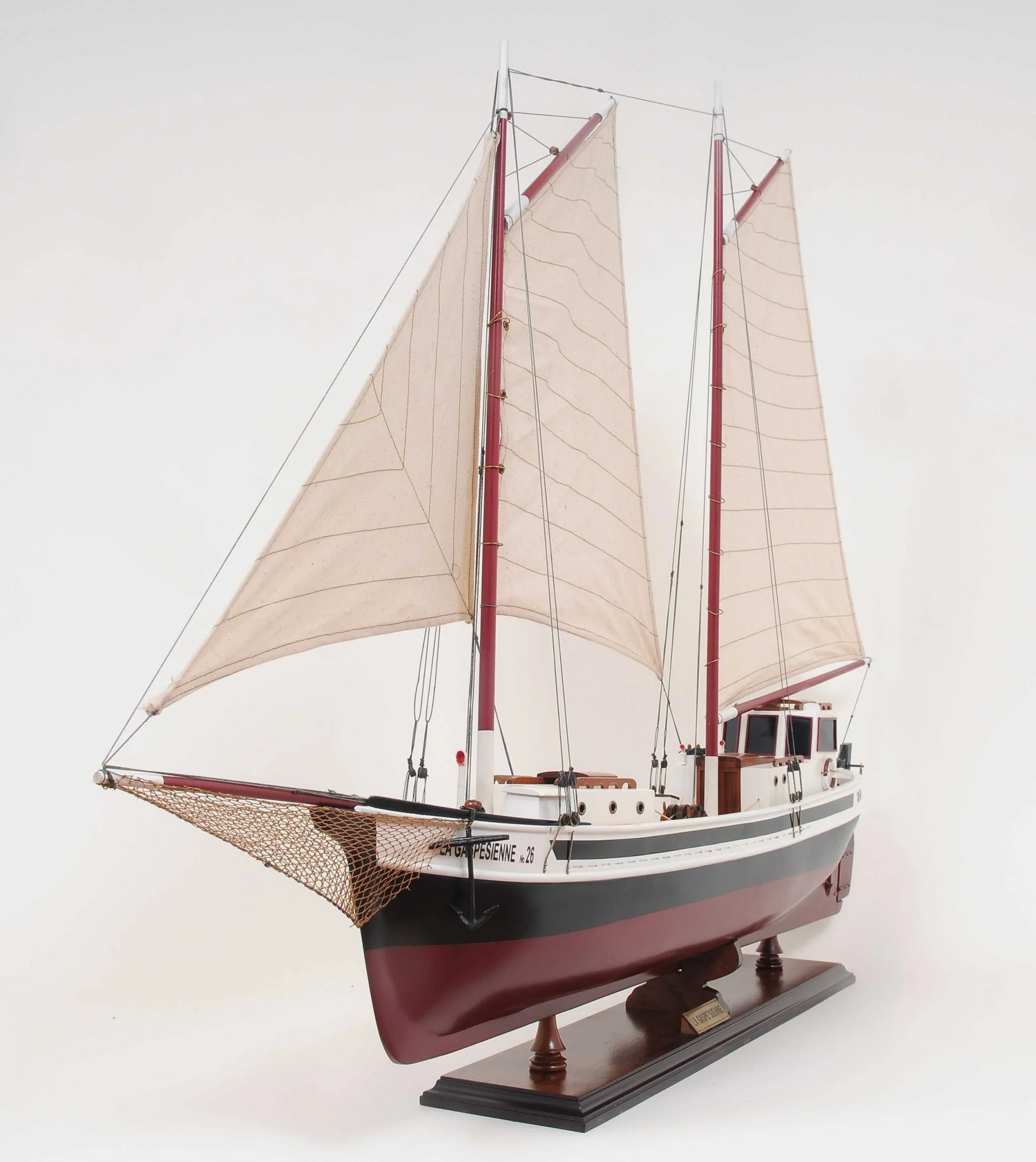 Sailboat Model with Solid Wood Base By Homeroots - Image 5