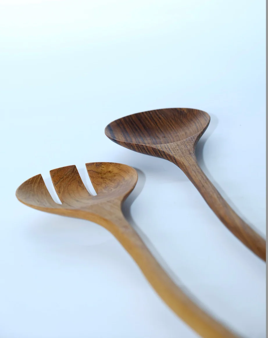 Sakura Teak Serving Spoon Collection : Set of 6   AL364 - Image 5