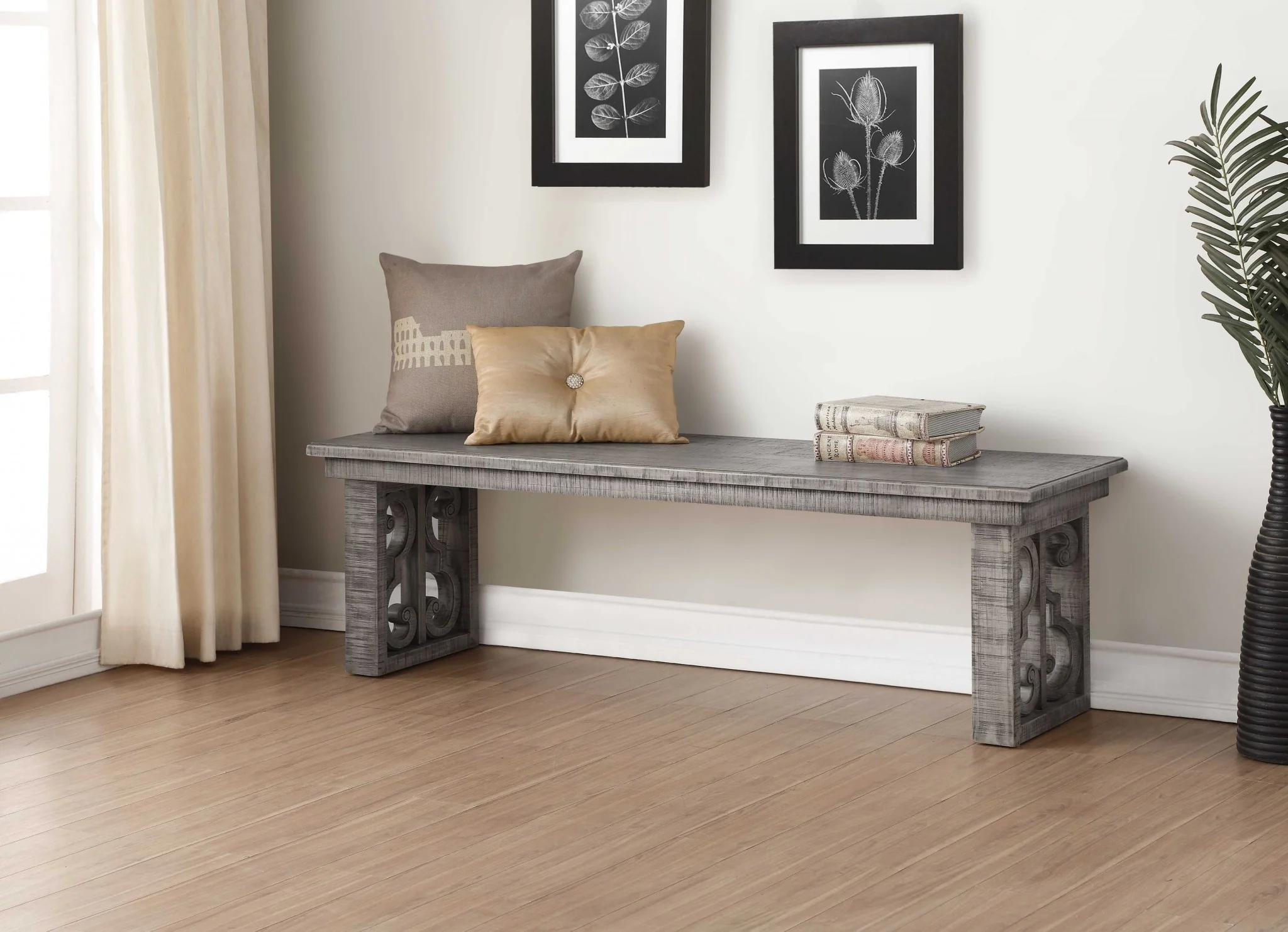 Salvaged Natural Wood Bench By Homeroots - Image 2