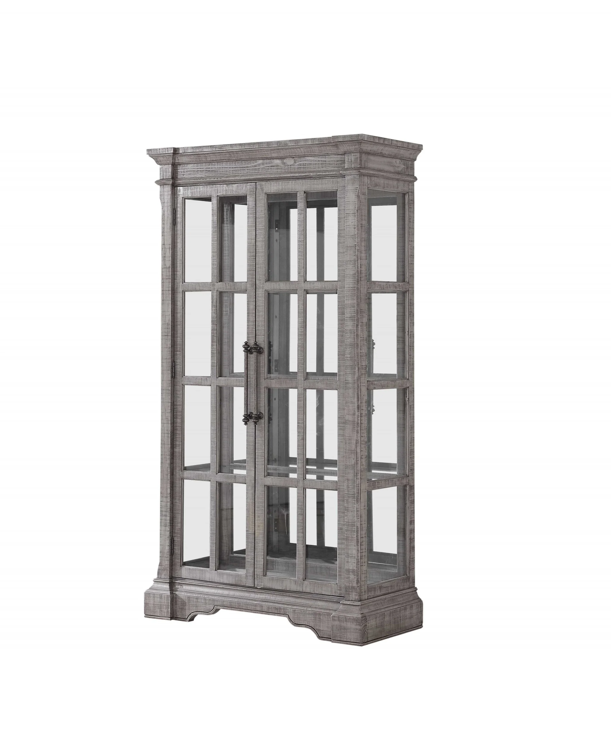 Salvaged Natural Wood Glass Curio By Homeroots - Image 2