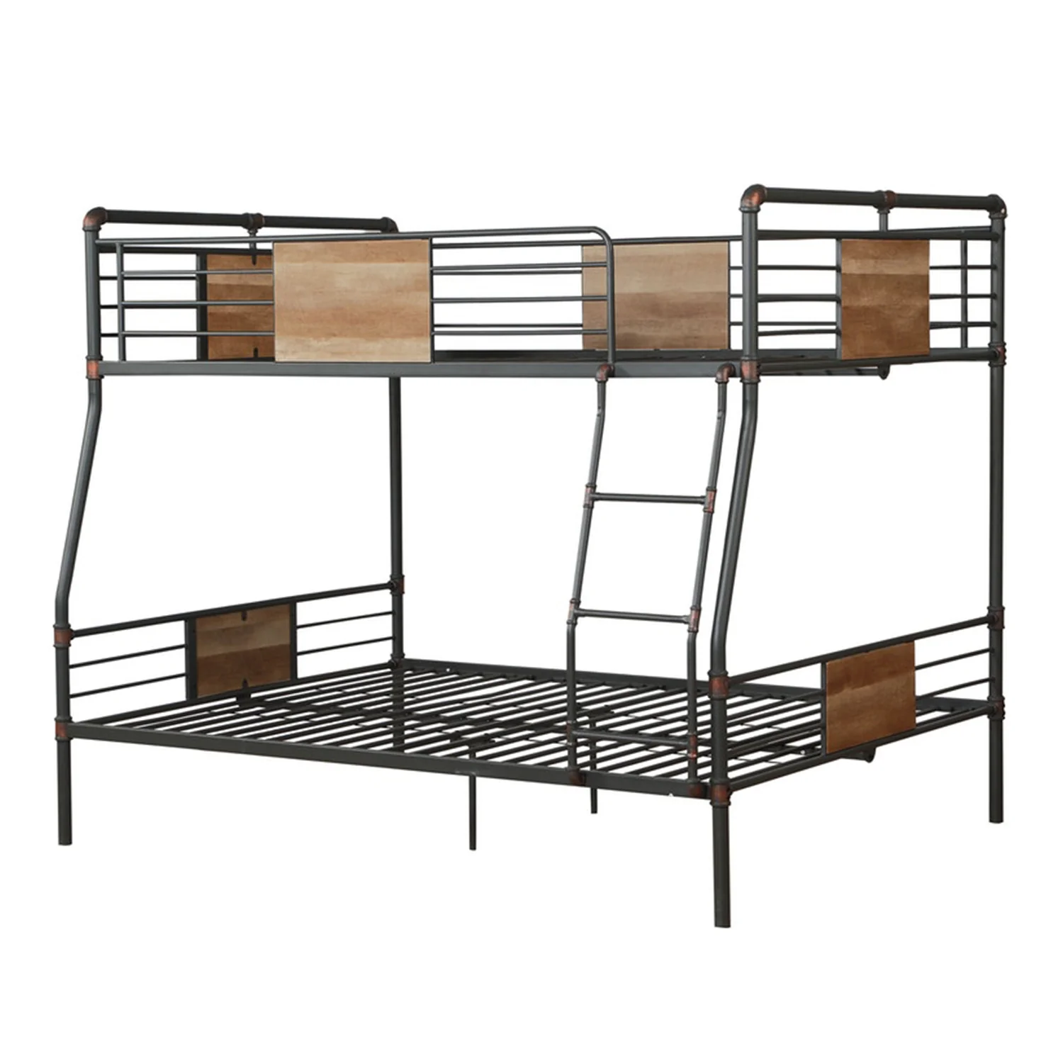 Sandy Black Dark Bronze Handbrushed Full Xl Over Queen Bunk Bed By Homeroots - 286144 - Image 2