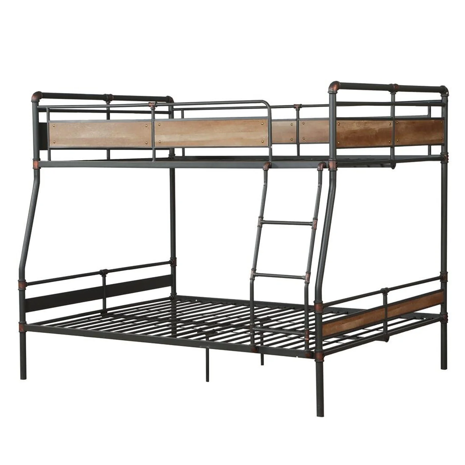 Sandy Black Dark Bronze Handbrushed Full Xl Over Queen Bunk Bed By Homeroots - 286146 - Image 2