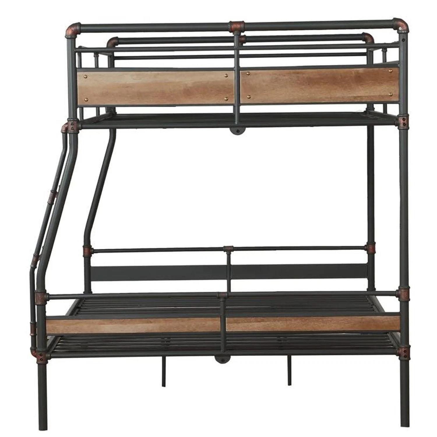 Sandy Black Dark Bronze Handbrushed Full Xl Over Queen Bunk Bed By Homeroots - 286146 - Image 3