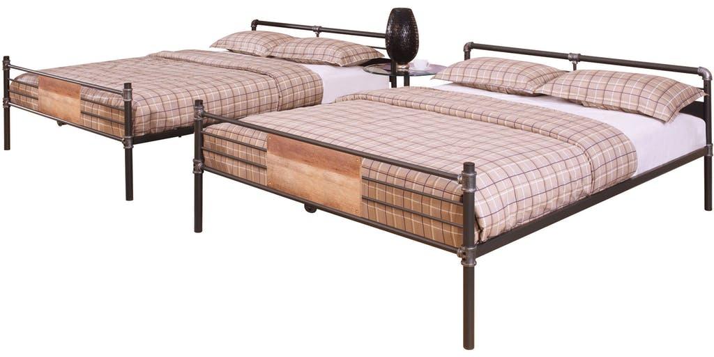 Sandy Black Dark Bronze Handbrushed Queen Over Queen Bunk Bed By Homeroots - 286143 - Image 3