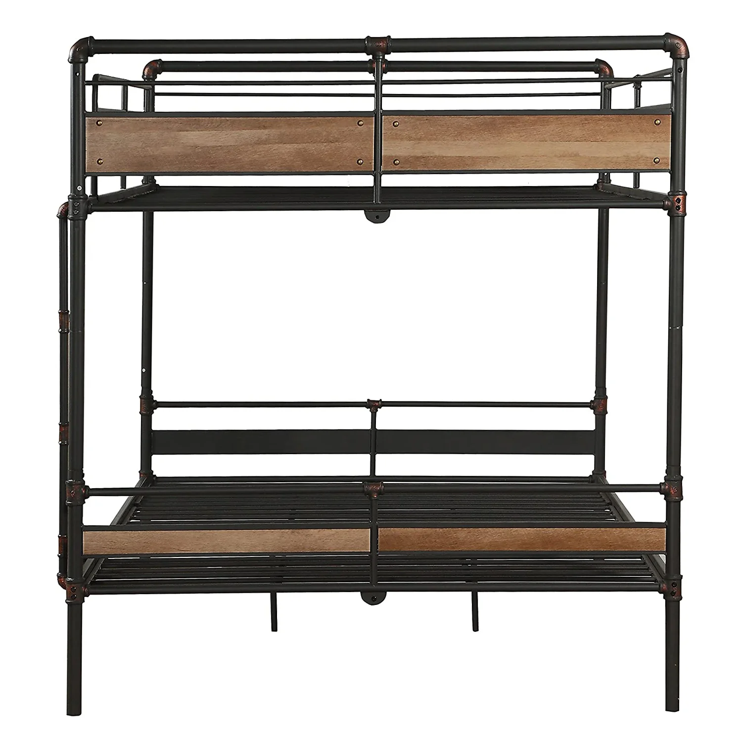 Sandy Black Dark Bronze Handbrushed Queen Over Queen Bunk Bed By Homeroots - 286145 - Image 3