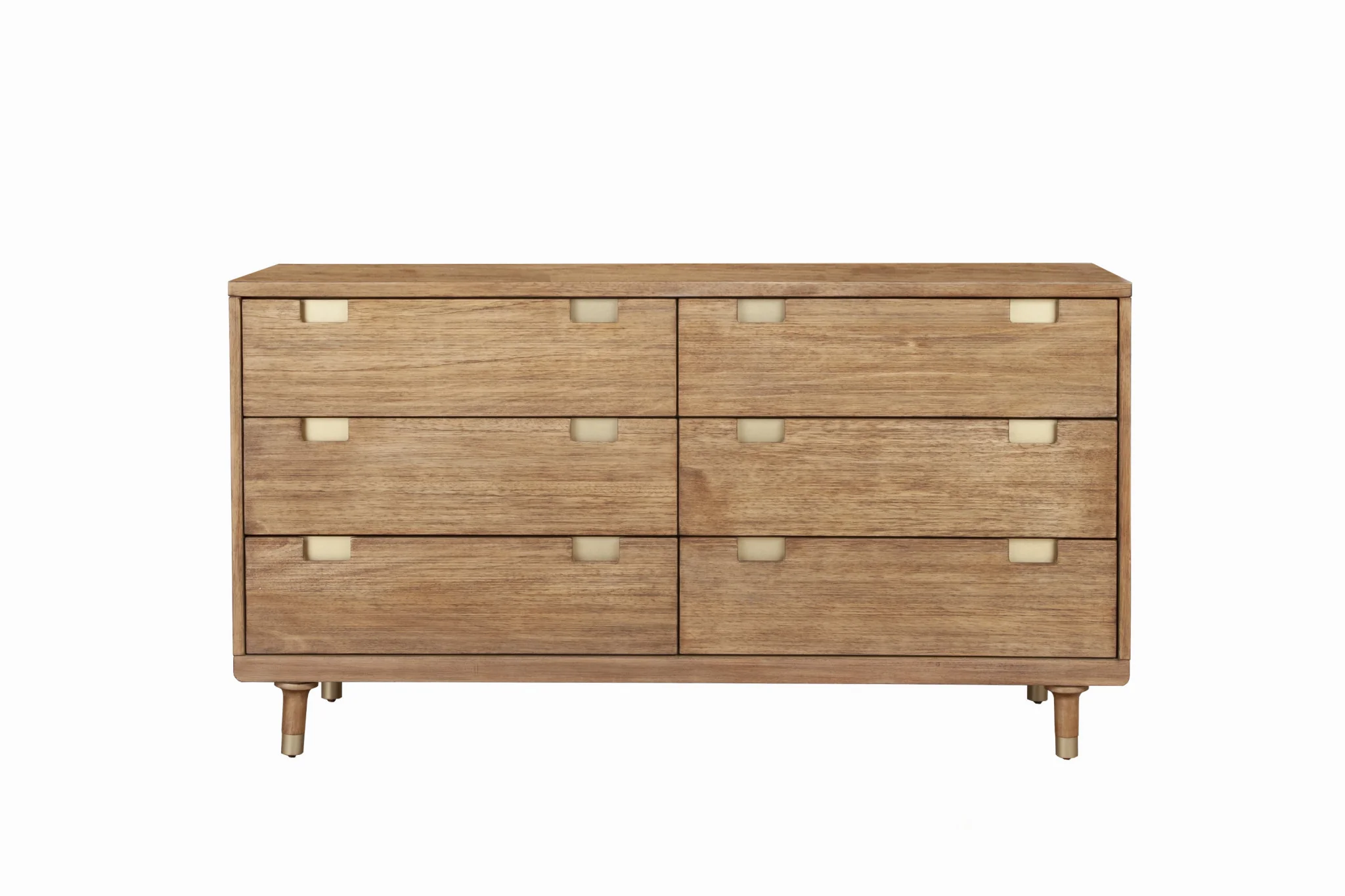 Sandy Brown Solid Wood Six Drawer Double Dresser By Homeroots - Image 5