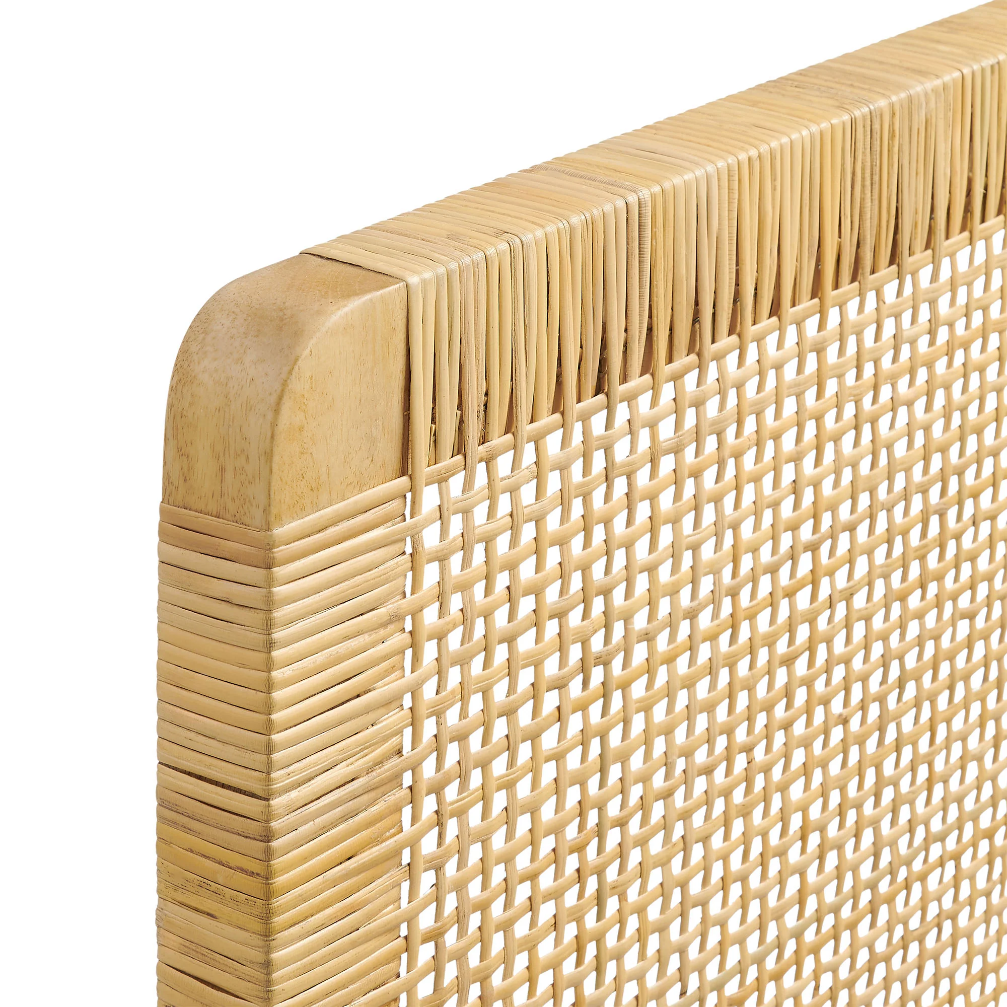 Sandy Wall Mounted Wood and Rattan Full Size Headboard by Modway - Image 3