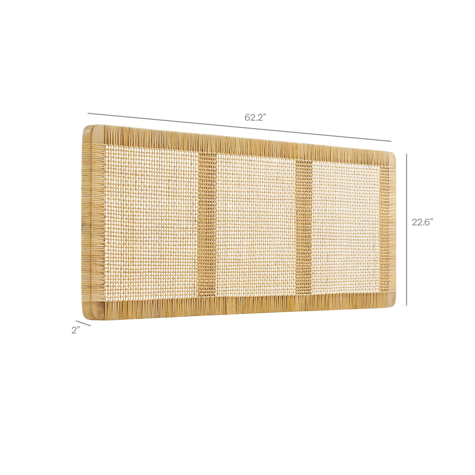 Sandy Wall Mounted Wood and Rattan Queen Size Headboard by Modway - Image 9
