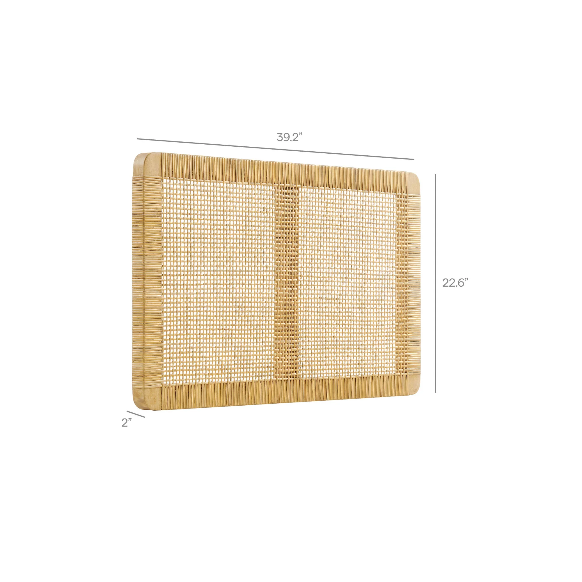 Sandy Wall Mounted Wood and Rattan Twin Size Headboard by Modway - Image 9