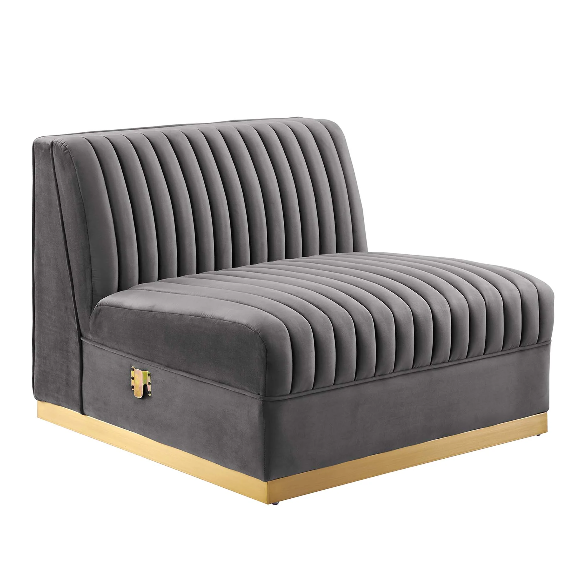 Sanguine 5-Piece Channel Tufted Performance Velvet Right-Facing Modular Sectional Sofa by Modway - Image 3