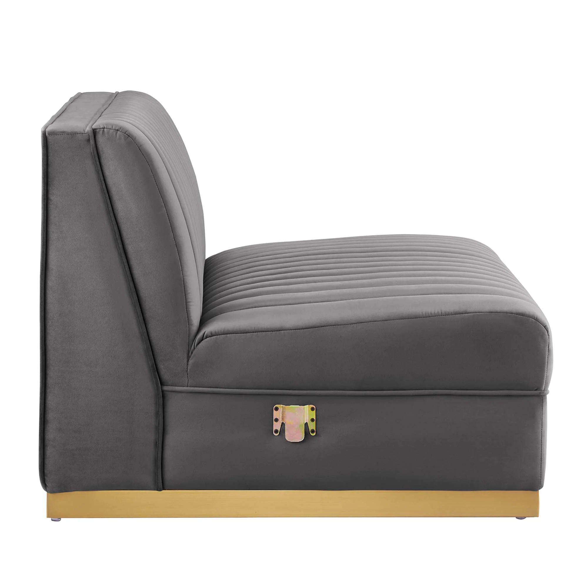 Sanguine 5-Piece Channel Tufted Performance Velvet Right-Facing Modular Sectional Sofa by Modway - Image 4