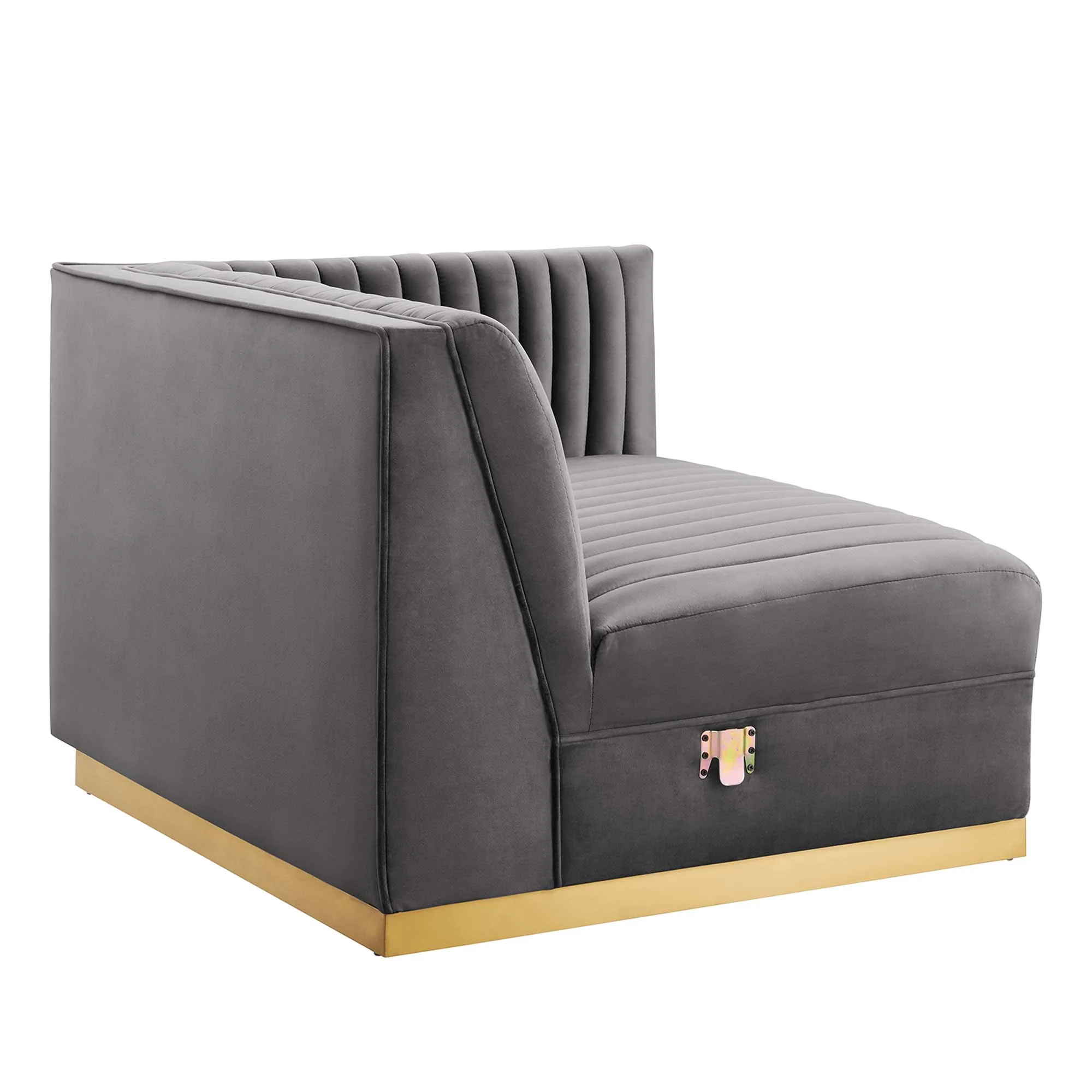 Sanguine 5-Piece Channel Tufted Performance Velvet Right-Facing Modular Sectional Sofa by Modway - Image 6