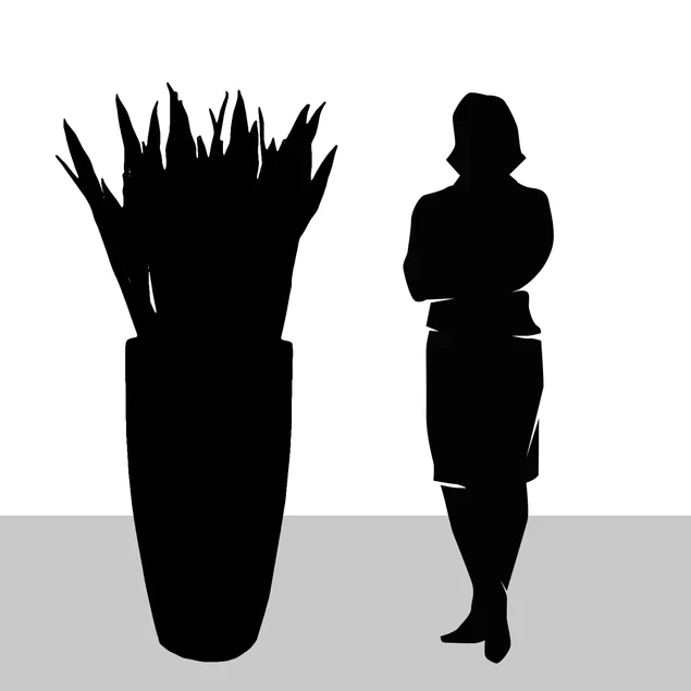 Sansevieria In Kawa Planter, Granite White, Value Engineered By Gold Leaf Design Group - Image 3