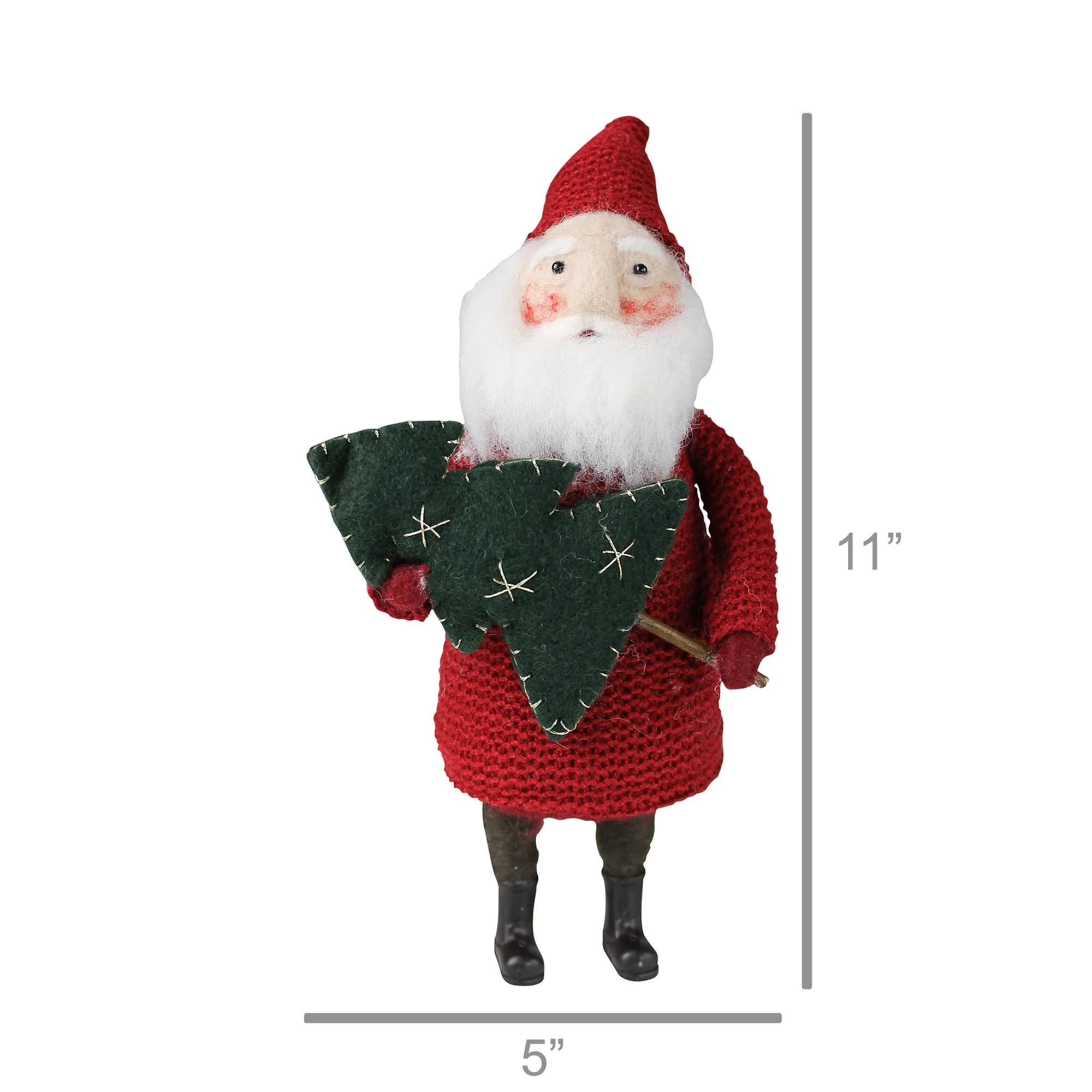 Santa with Tree, Felt Set Of 2 By HomArt - Image 2