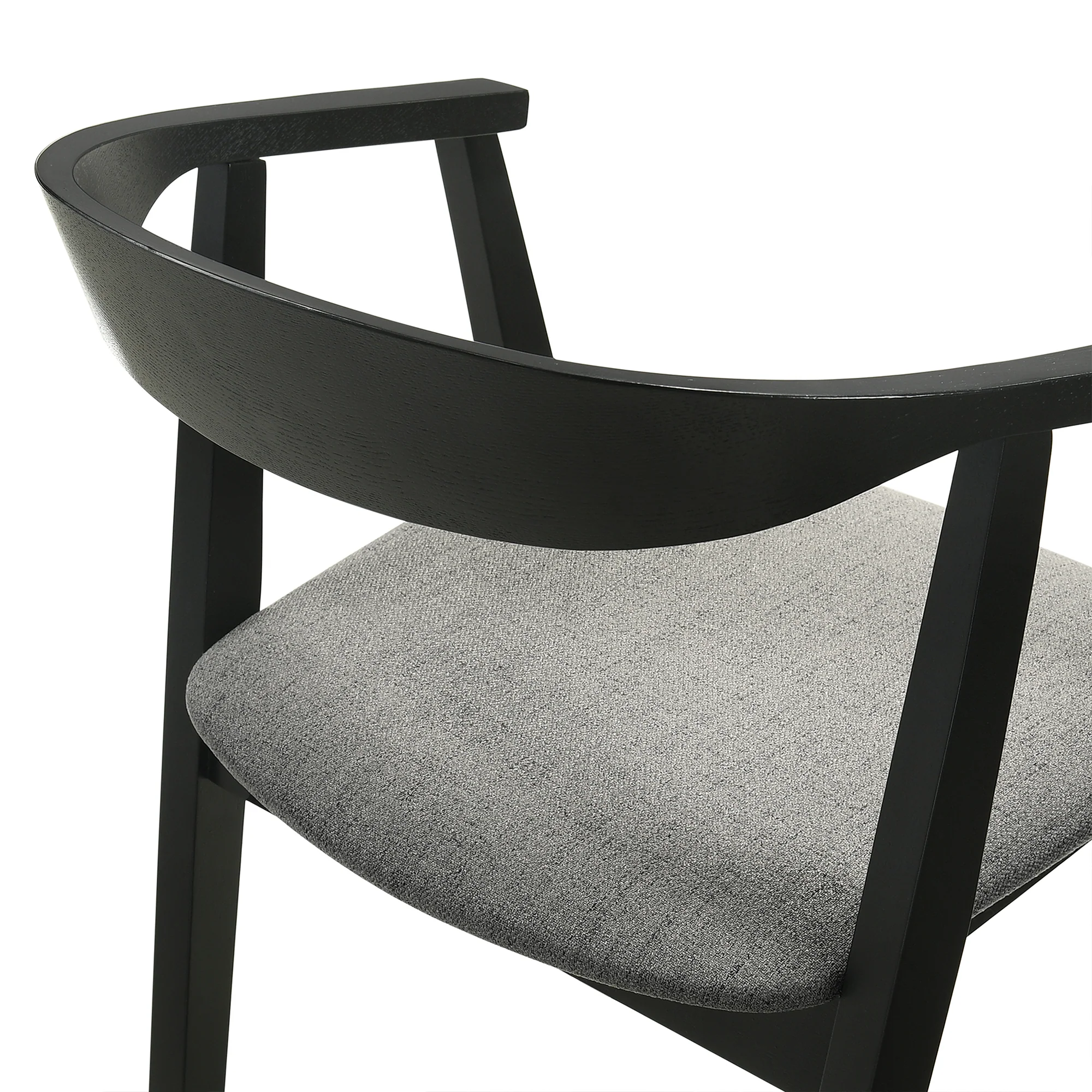 Santana 5 Piece Round Black Wood Dining Table Set with Charcoal Fabric By Armen Living - Image 11