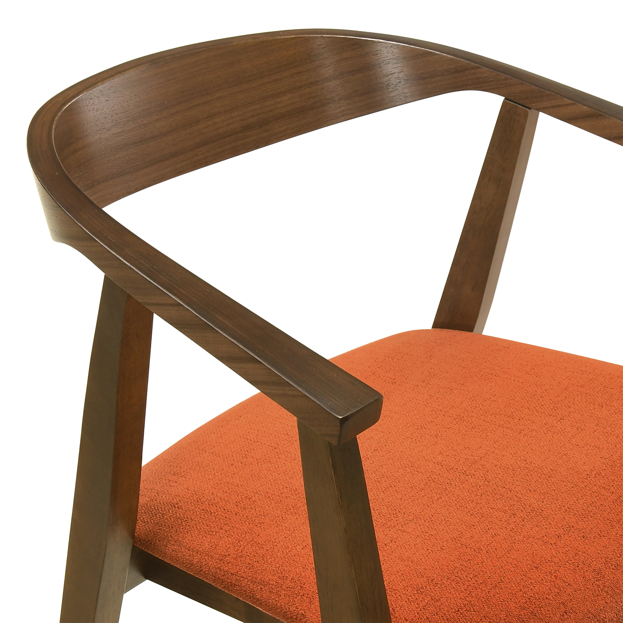 Santana 5 Piece Round Walnut Wood Dining Table Set with Blue Fabric By Armen Living - Image 29