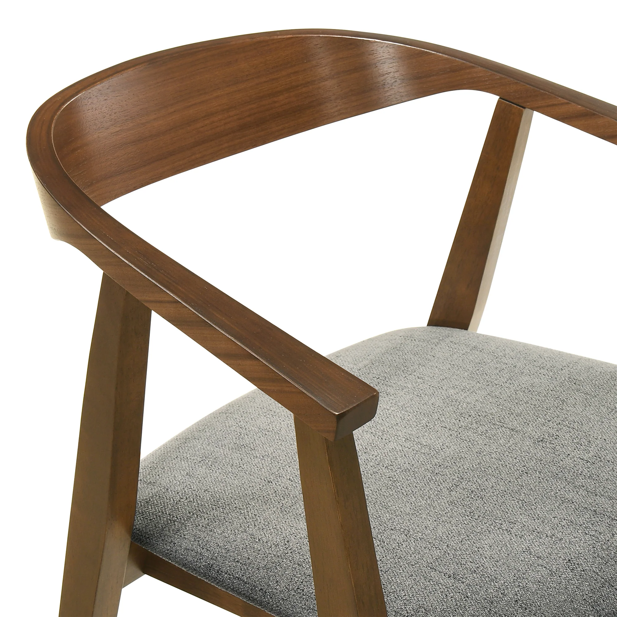 Santana 7 Piece Round Walnut Wood Dining Table Set with Blue Fabric By Armen Living - Image 18