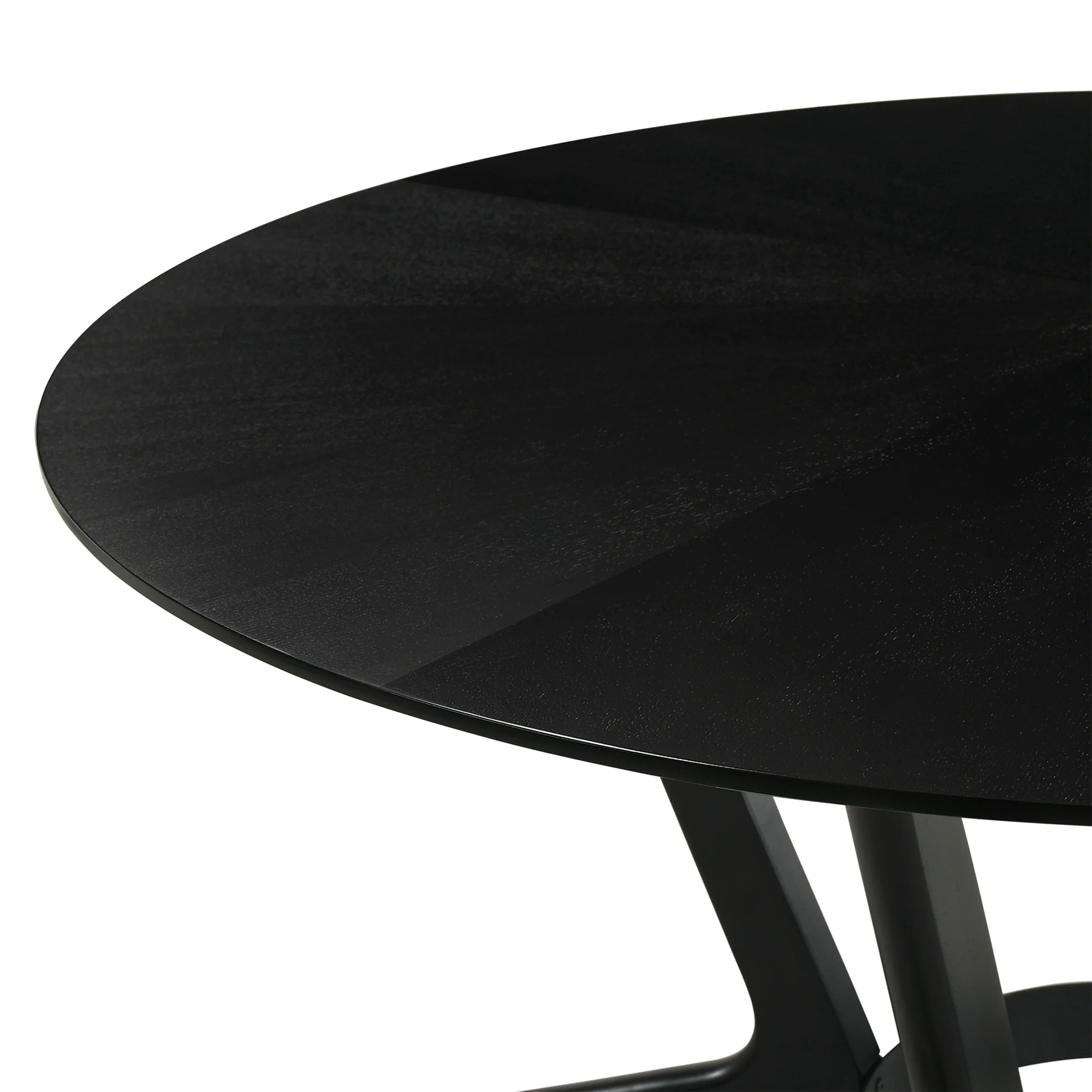 Santana Round Wood Dining Table in Black Finish By Armen Living - Image 5