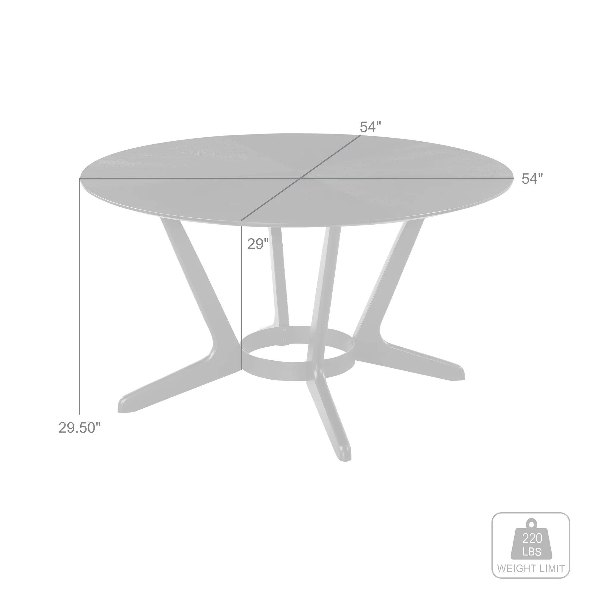 Santana Round Wood Dining Table in Black Finish By Armen Living - Image 6