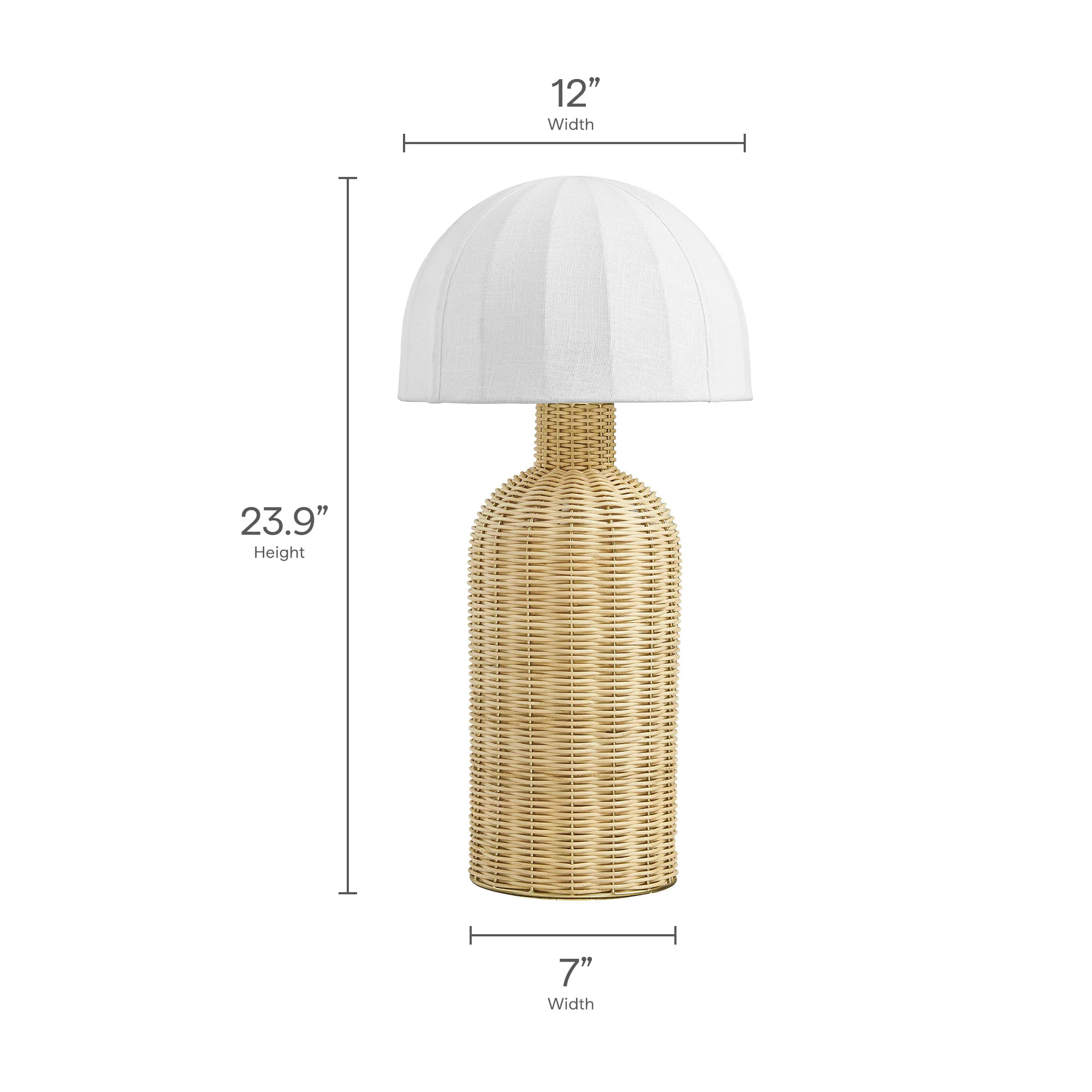 Santo Rattan Table Lamp With Dome Shade by Modway - Image 11