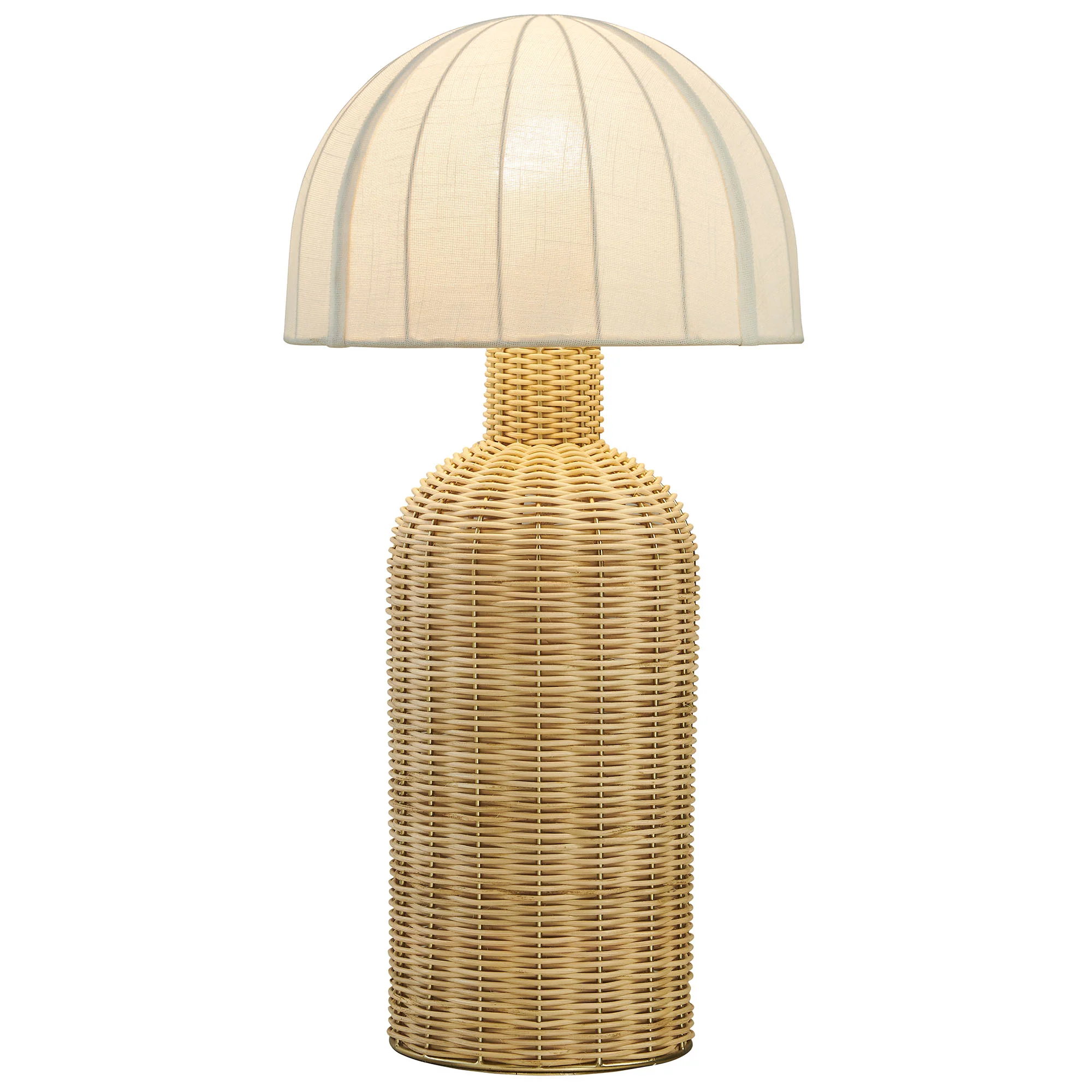 Santo Rattan Table Lamp With Dome Shade by Modway - Image 2