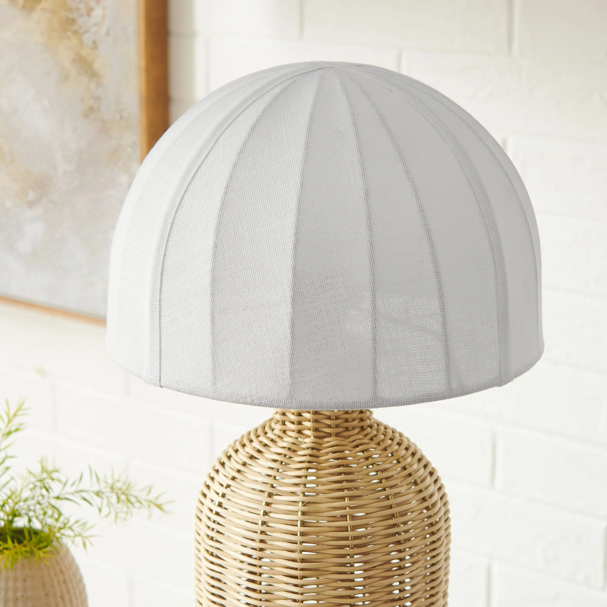 Santo Rattan Table Lamp With Dome Shade by Modway - Image 8