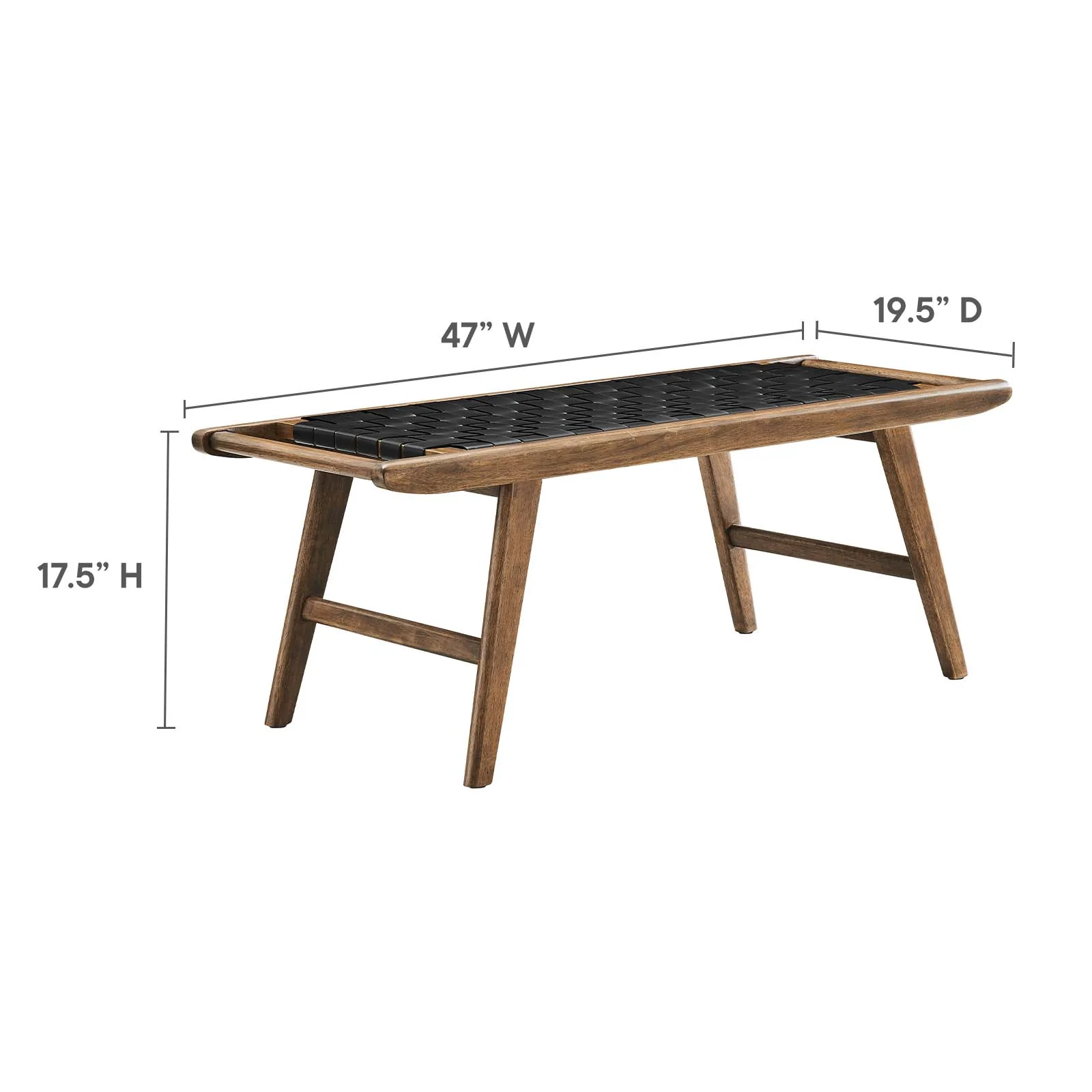 Saoirse 47" Faux Leather Wood Bench By Modway - EEI-6551 - Image 14