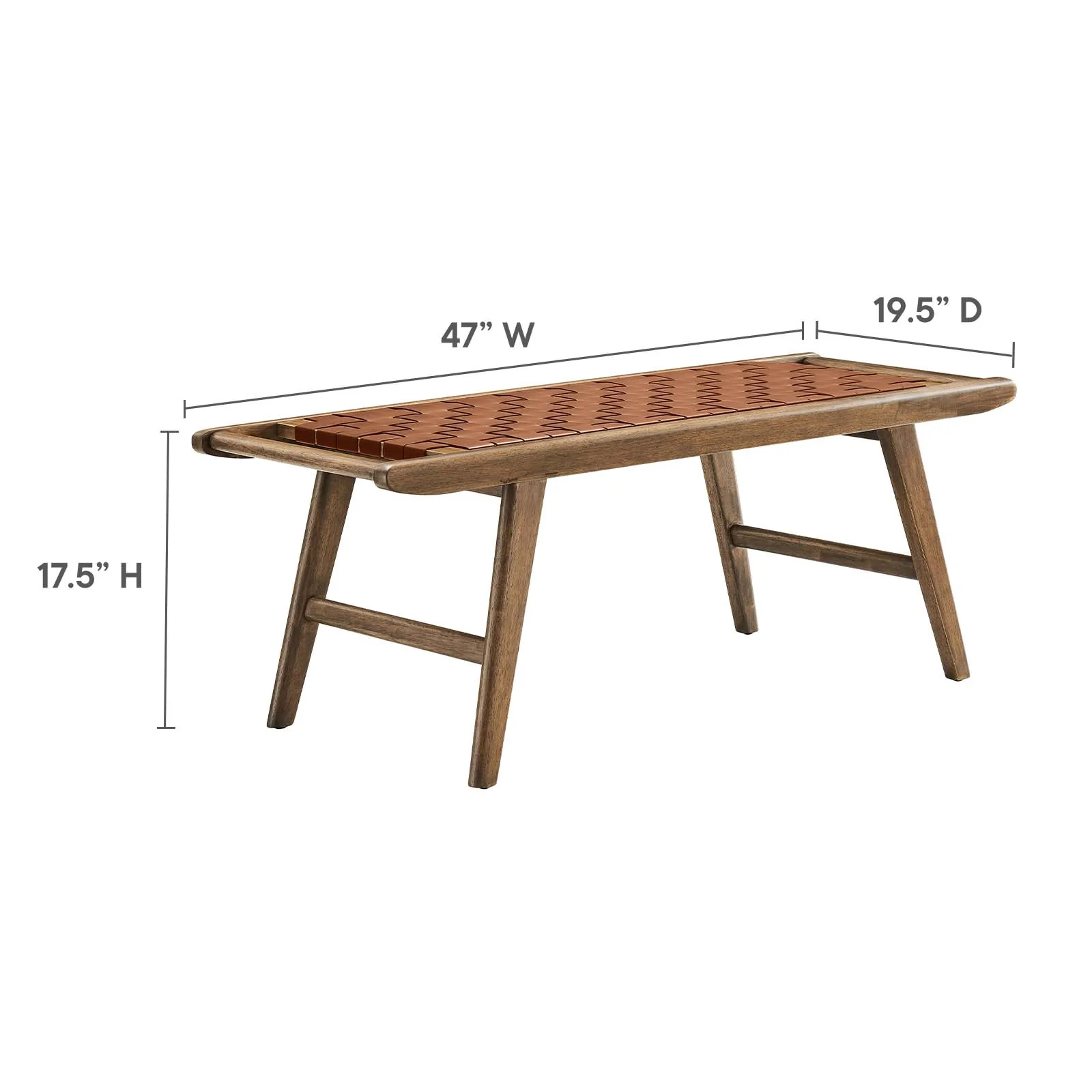 Saoirse 47" Faux Leather Wood Bench By Modway - EEI-6551 - Image 22