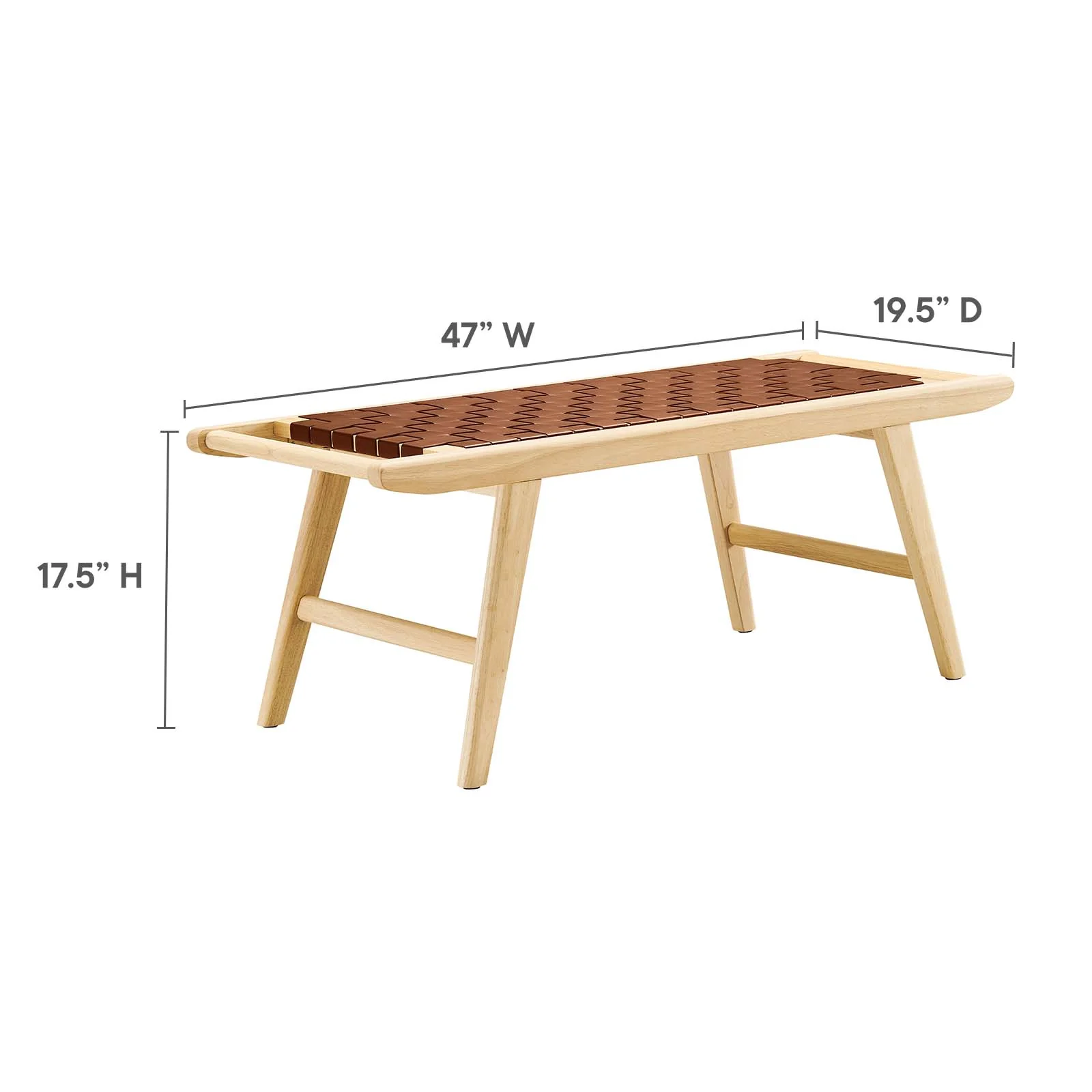 Saoirse 47" Faux Leather Wood Bench By Modway - EEI-6551 - Image 7