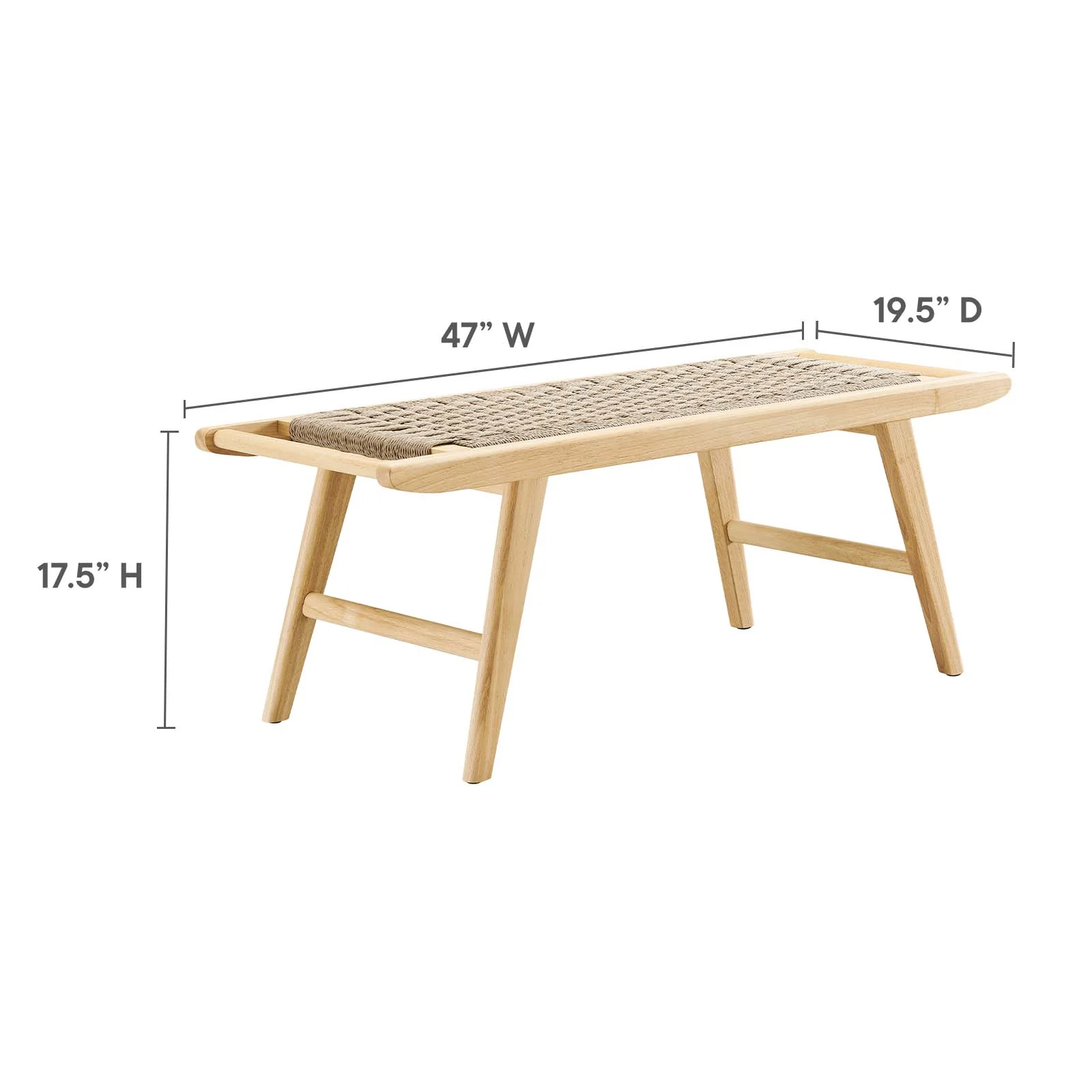 Saoirse 47" Wove Rope Wood Bench By Modway - EEI-6552 - Image 14