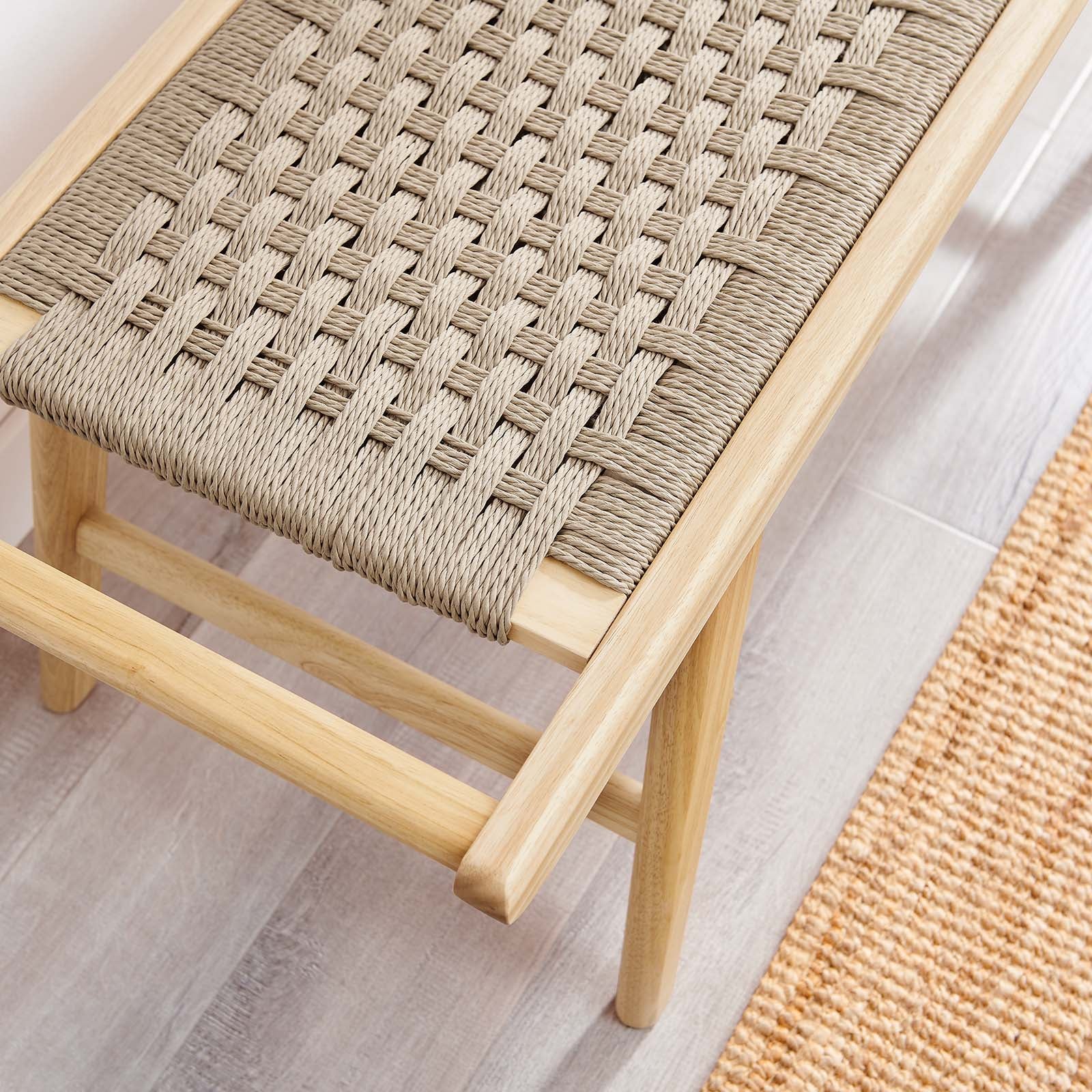 Saoirse 47" Wove Rope Wood Bench By Modway - EEI-6552 - Image 15
