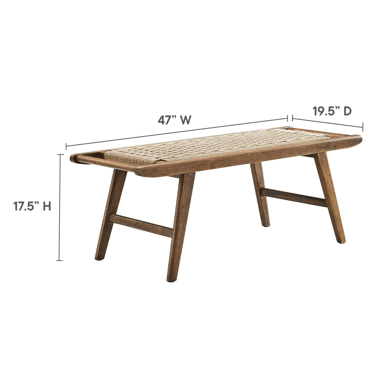 Saoirse 47" Wove Rope Wood Bench By Modway - EEI-6552 - Image 30