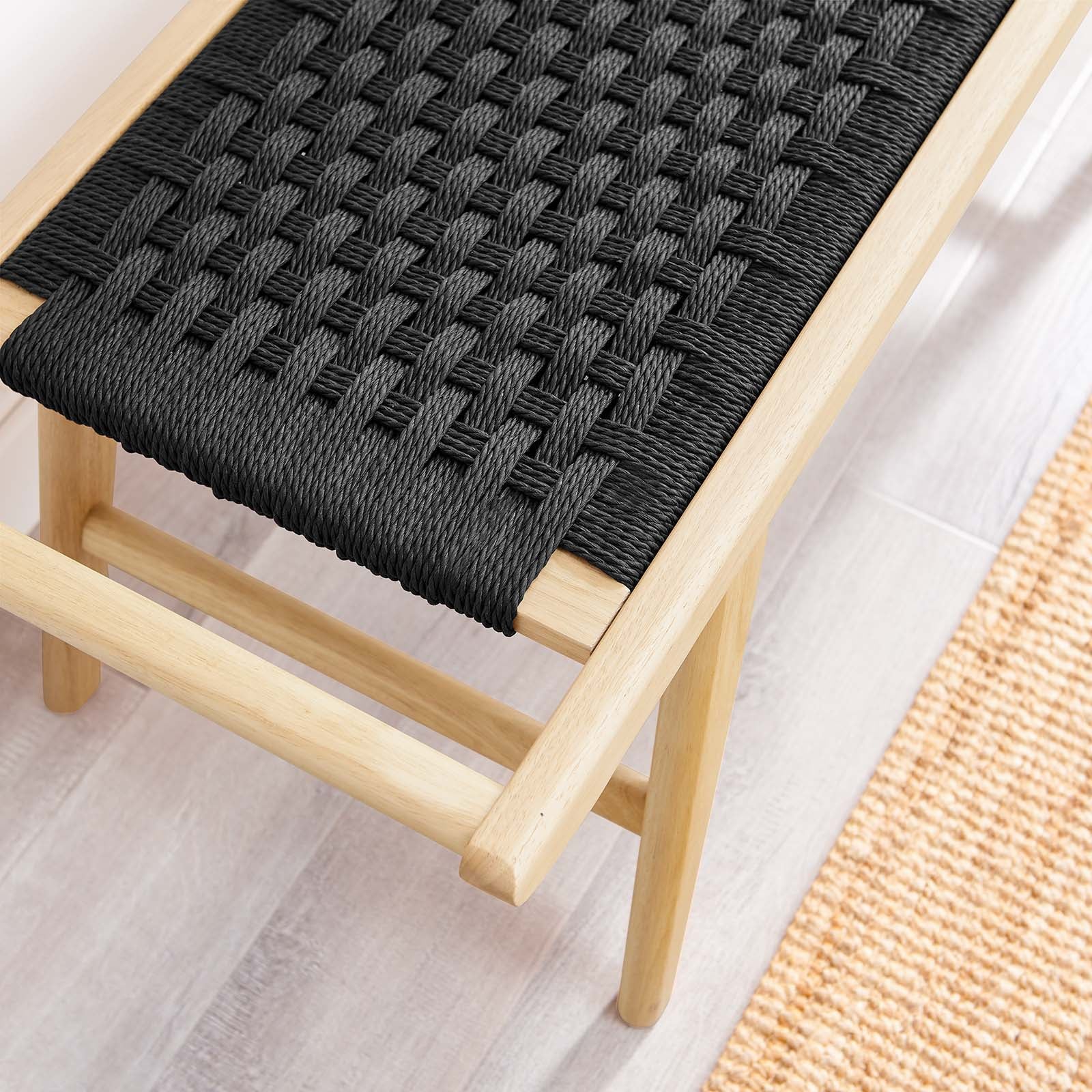 Saoirse 47" Wove Rope Wood Bench By Modway - EEI-6552 - Image 8