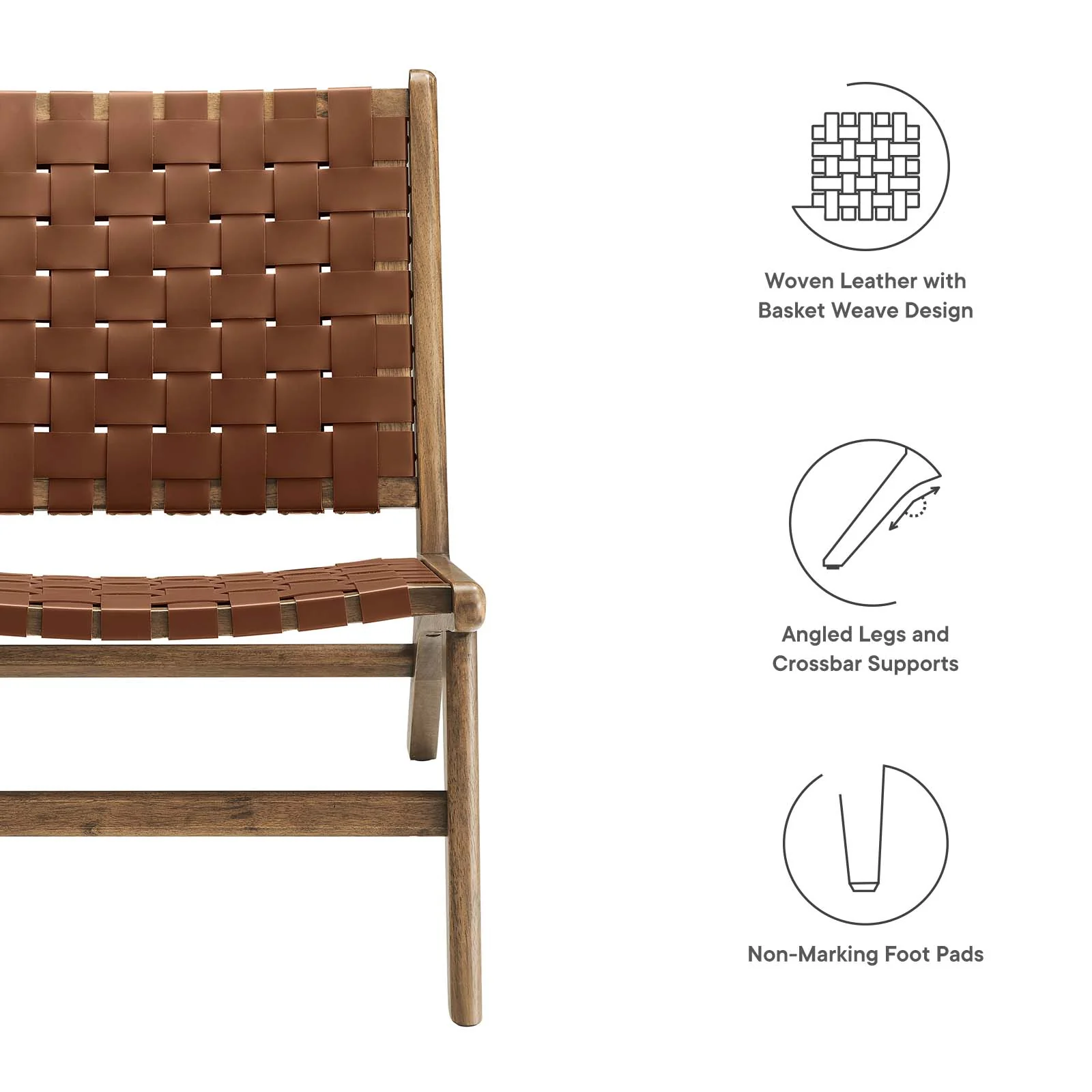 Saoirse Faux Leather Wood Accent Lounge Chair By Modway - EEI-6542 - Image 22